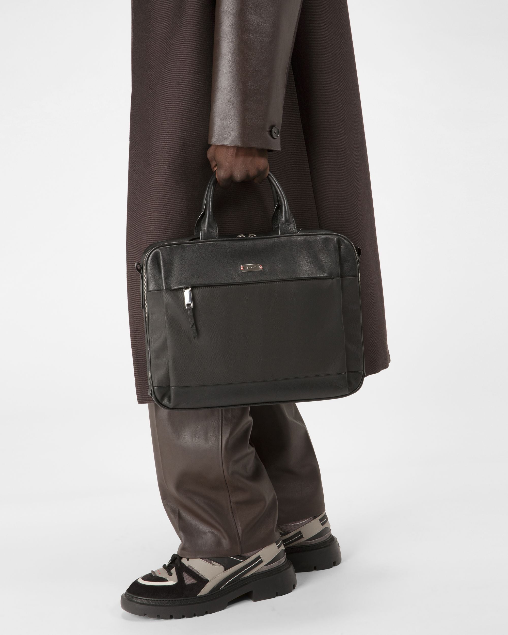 Vaud Valigetta In Tela E Pelle Nera Con Coating - Uomo - Bally - 04