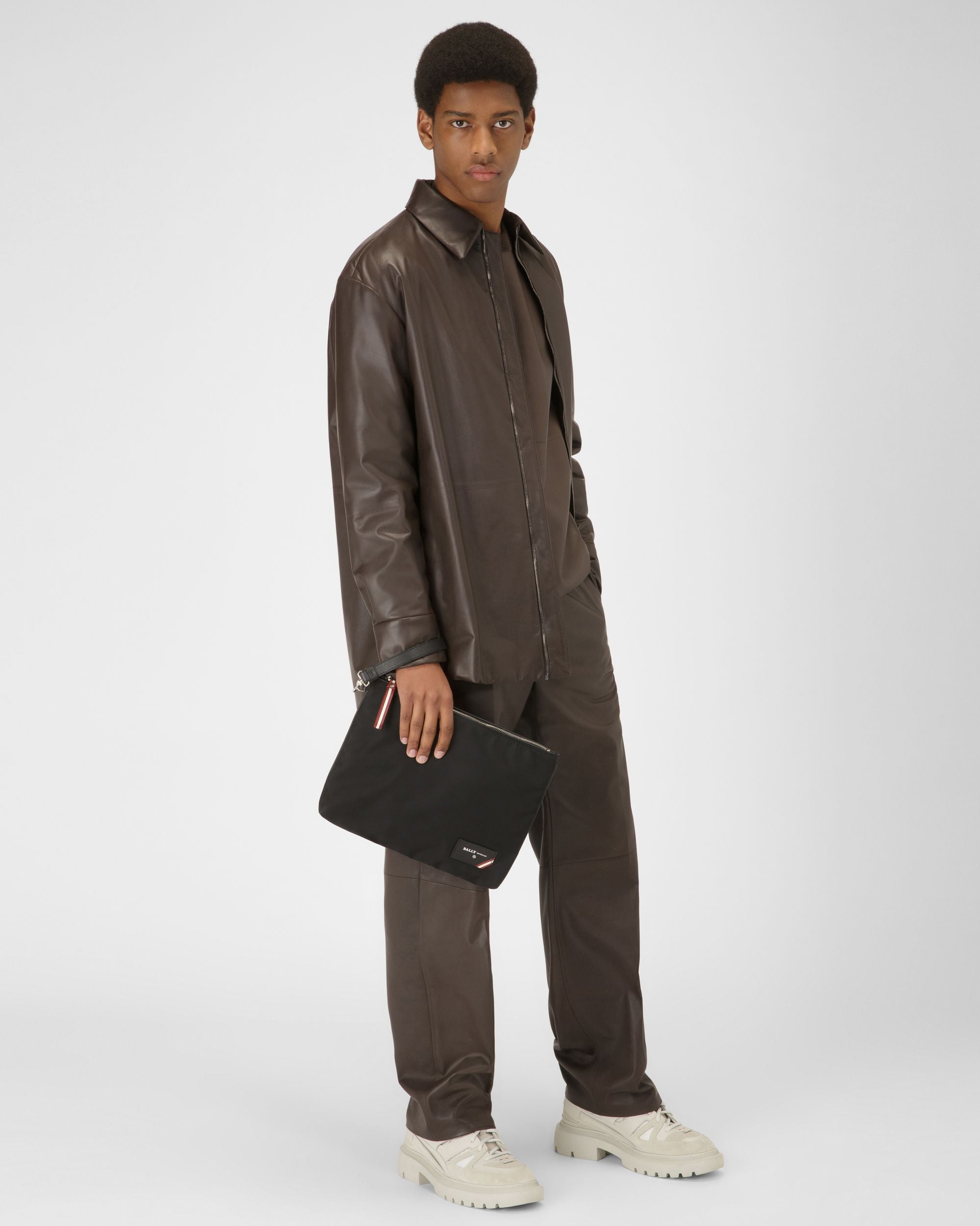 Fholler Borsa Senza Manico In Nylon Nero - Uomo - Bally - 02