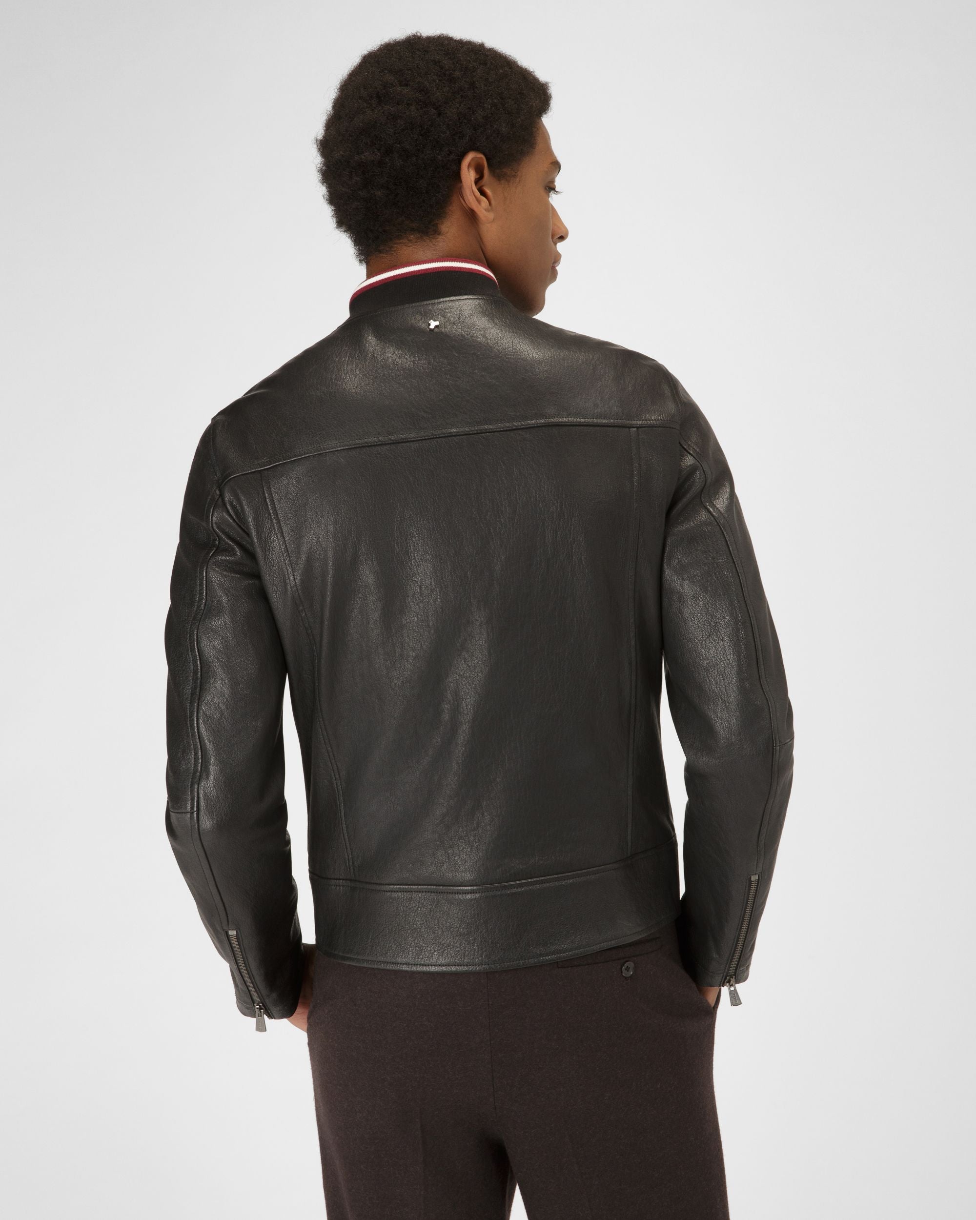 Giacca Con Bally Stripe In Pelle Colore Nero - Uomo - Bally - 03