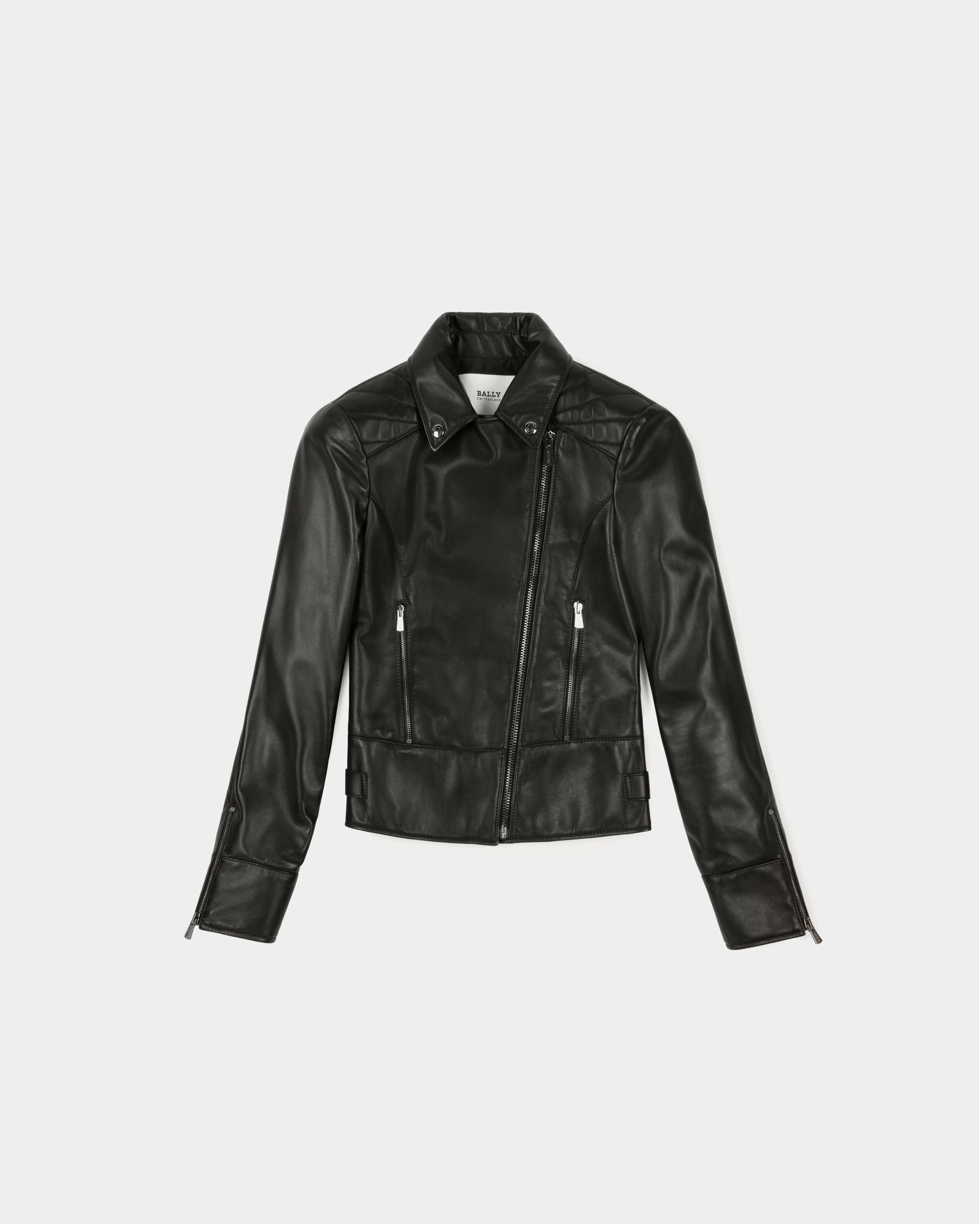 Giacca Biker In Pelle Nera - Donna - Bally - 01