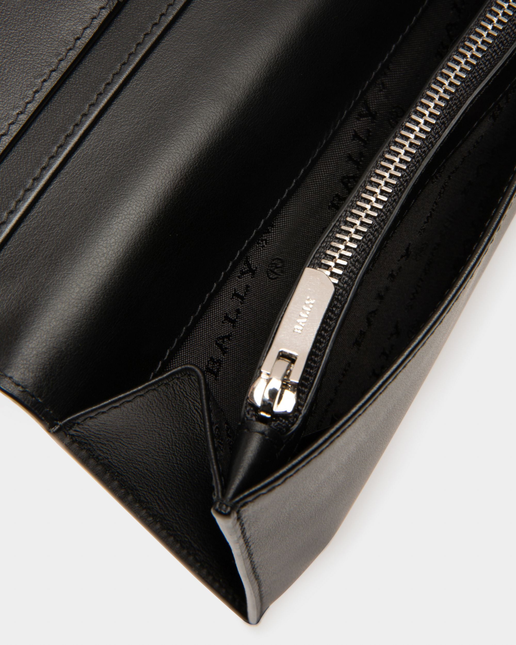 Baliro Portafoglio Continental In Pelle Nera - Uomo - Bally - 04