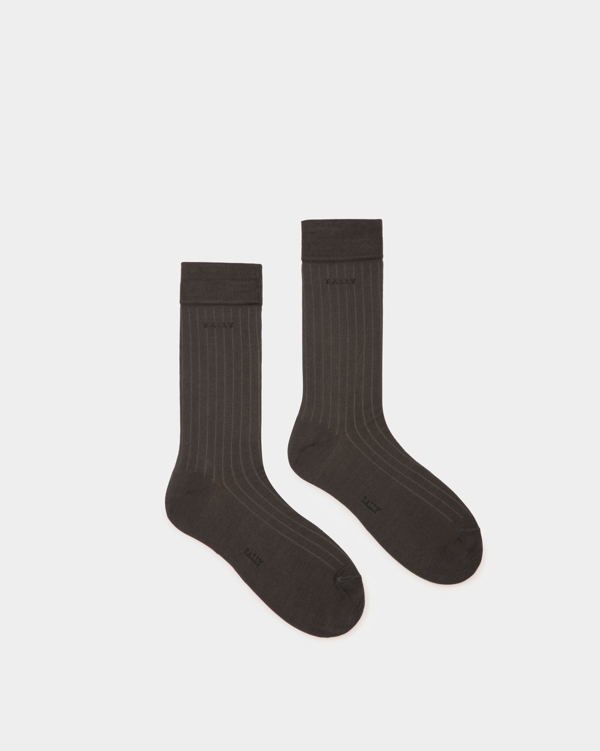 Cotton Mix Socks In Grey - Uomo - Bally - 01