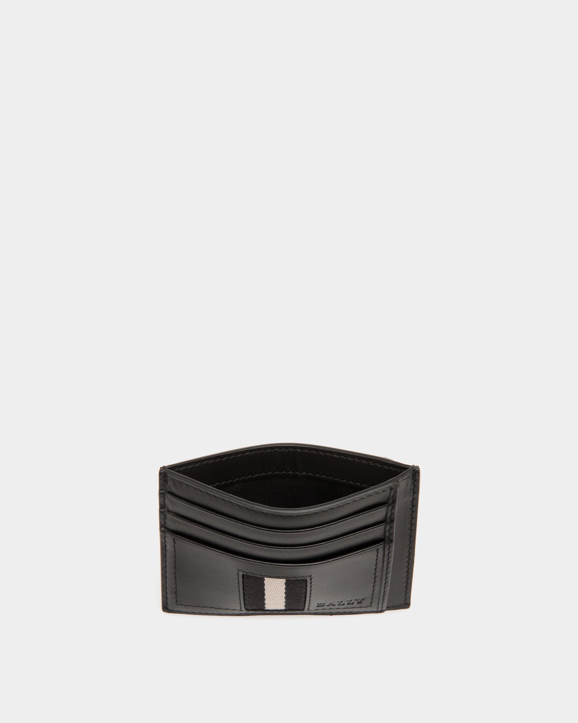 Business Card Holder In Black Leather - Uomo - Bally - 03