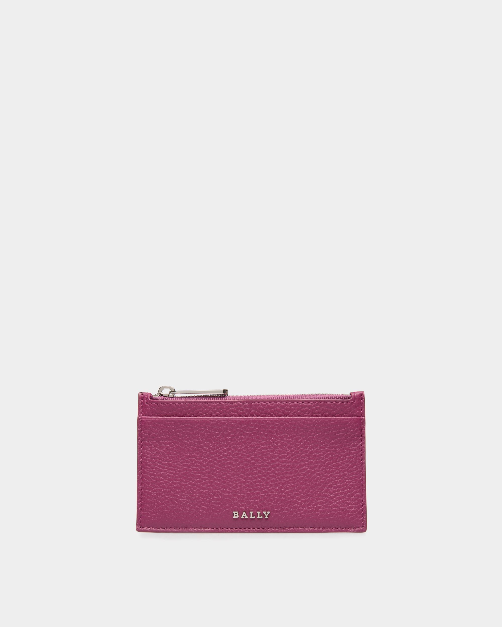 Porta Biglietti Da Visita In Pelle Granata Rosa - Donna - Bally - 01