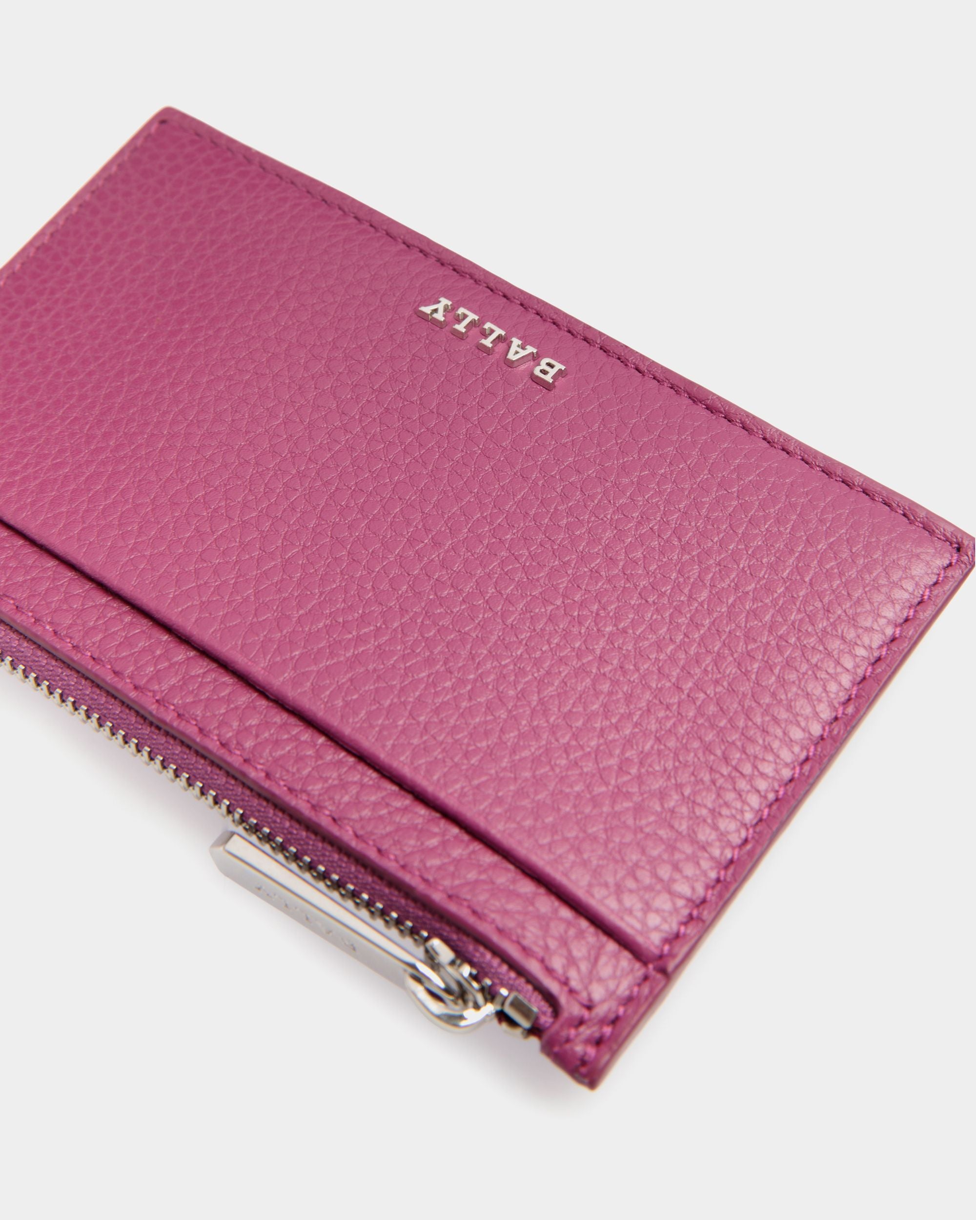 Porta Biglietti Da Visita In Pelle Granata Rosa - Donna - Bally - 04