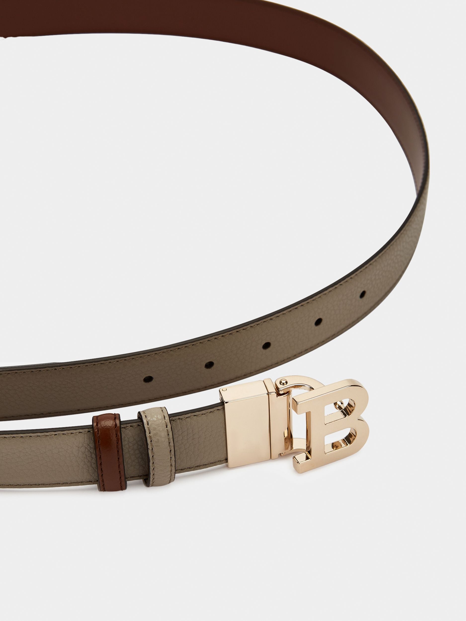 Women's Grey Leather Belt - Donna - Bally - 04