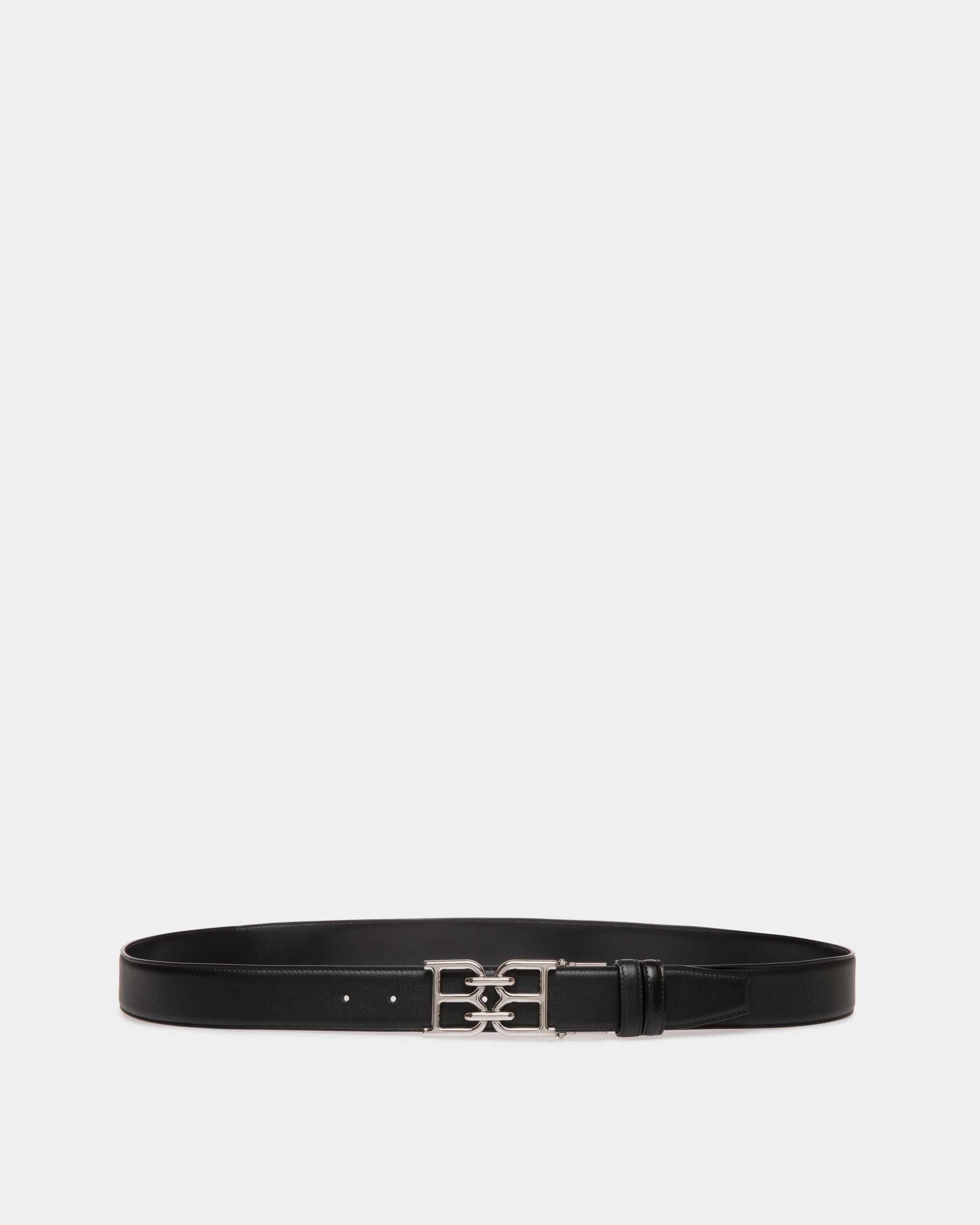Bally Iconic Buckle Adjustable-Reversible Belt In Black Leather - Uomo - Bally - 01