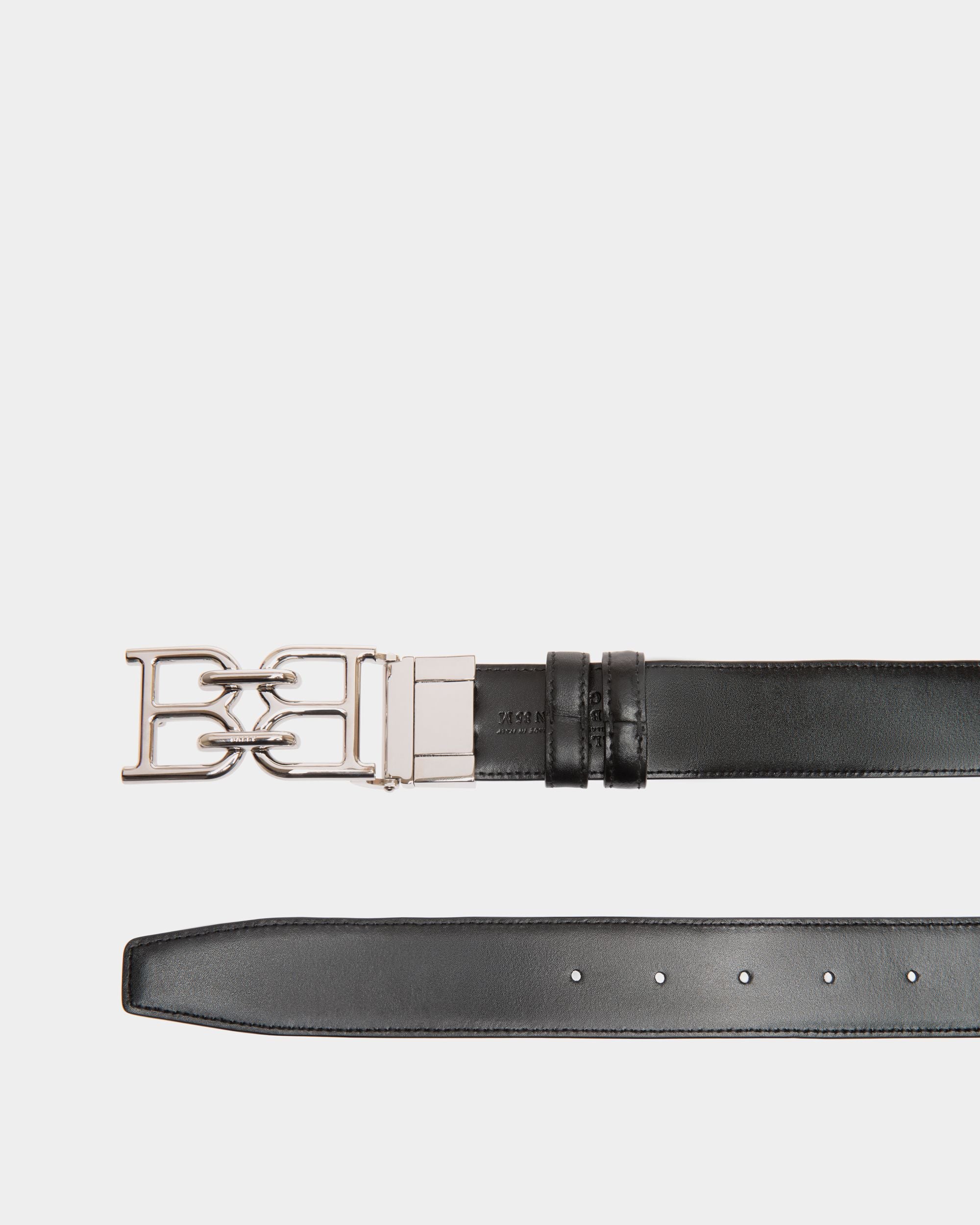 Bally Iconic Buckle Adjustable-Reversible Belt In Black Leather - Uomo - Bally - 02
