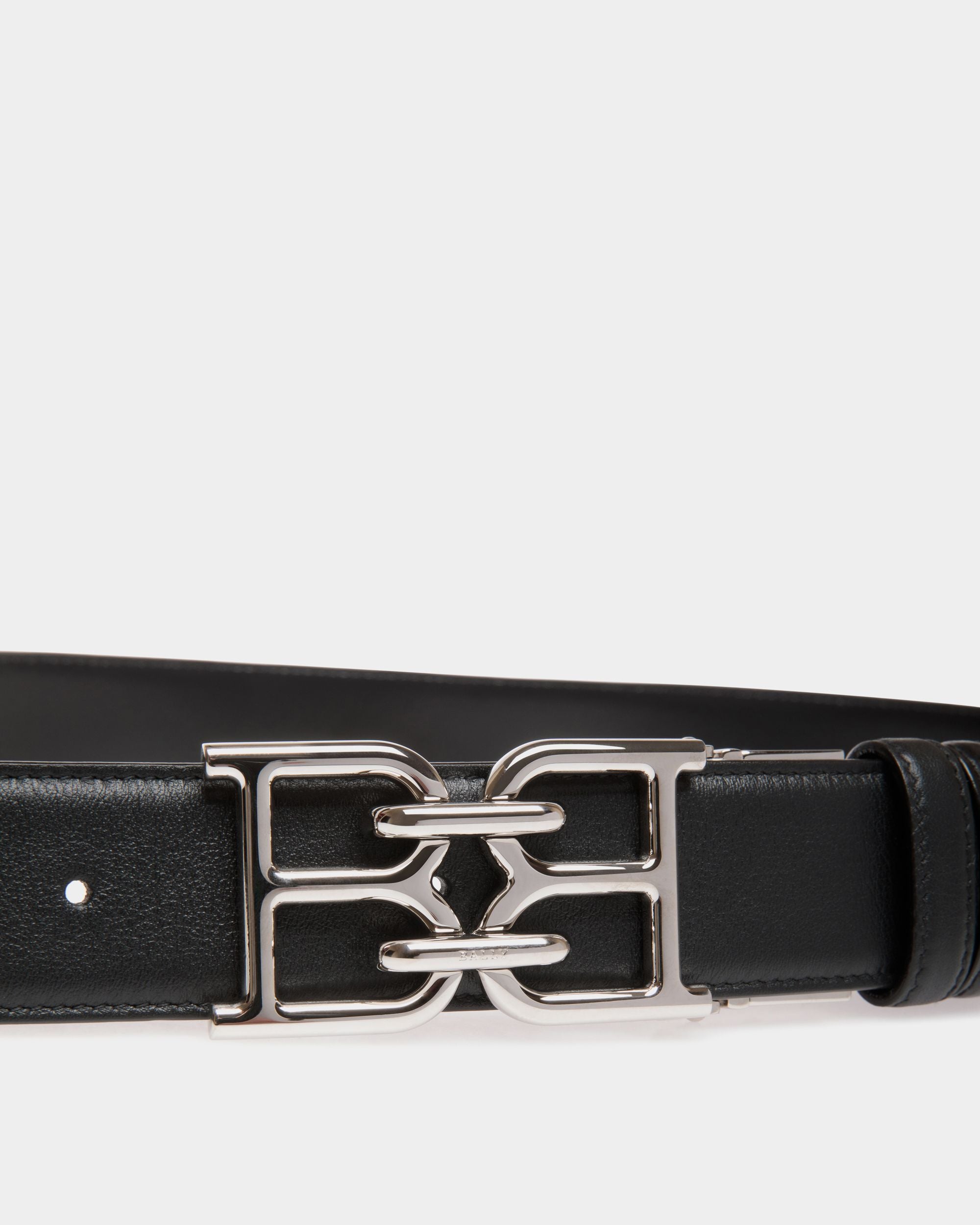 Bally Iconic Buckle Adjustable-Reversible Belt In Black Leather - Uomo - Bally - 03