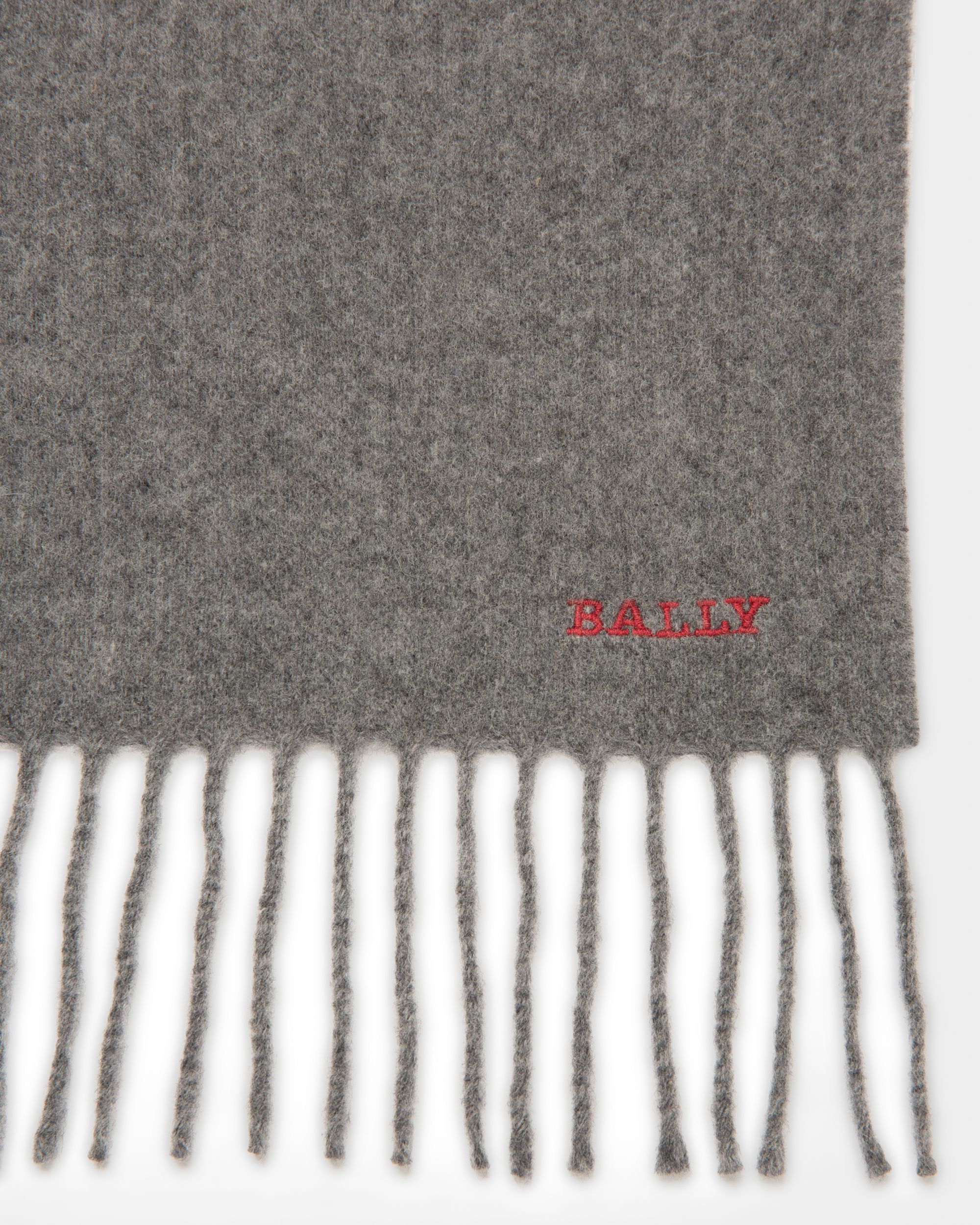 Sciarpa A Righe In Lana Merino E Cachemire Grigio - Uomo - Bally - 02