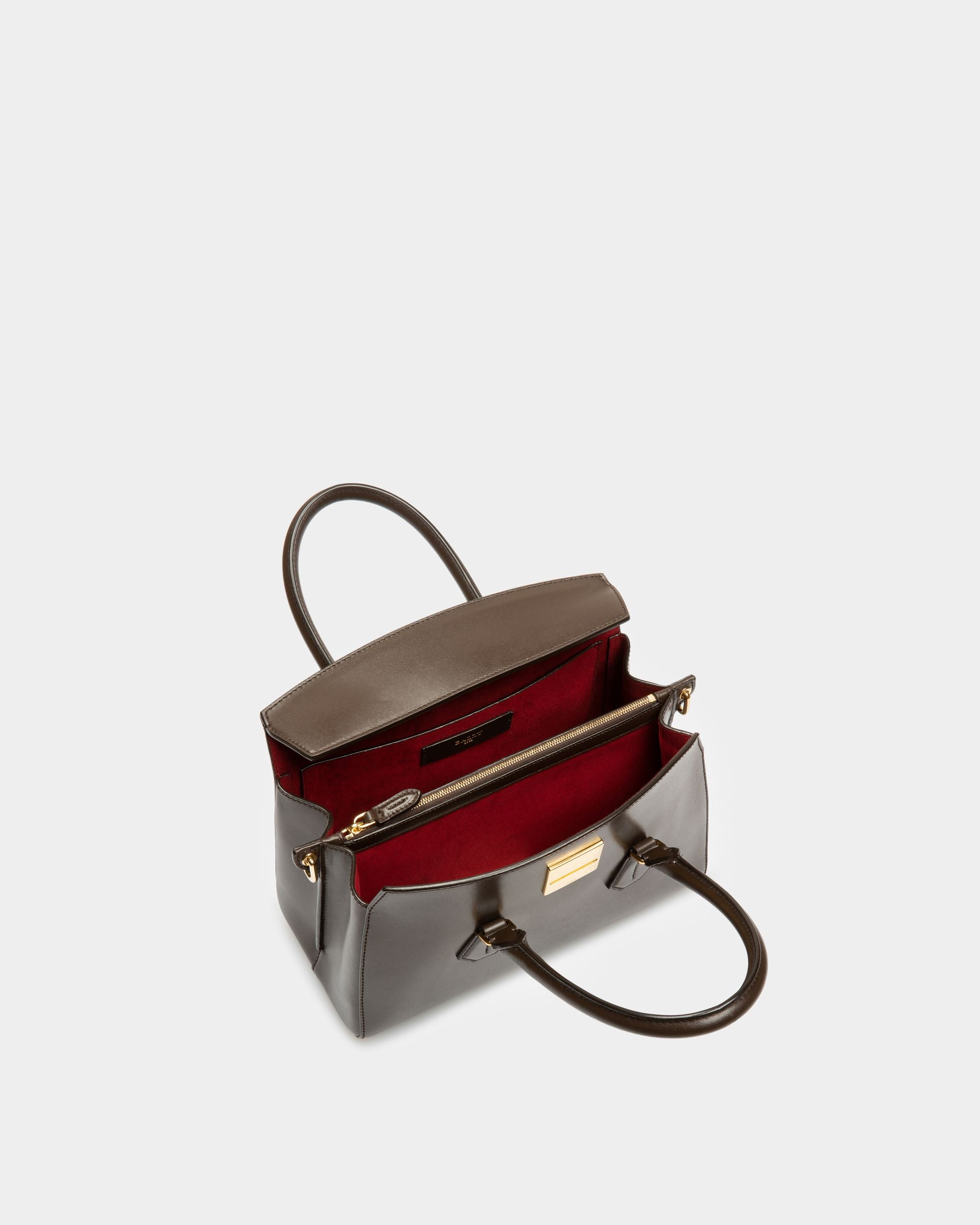 Saphyr Small Borsa Con Manico Superiore In Pelle Marrone - Donna - Bally - 03