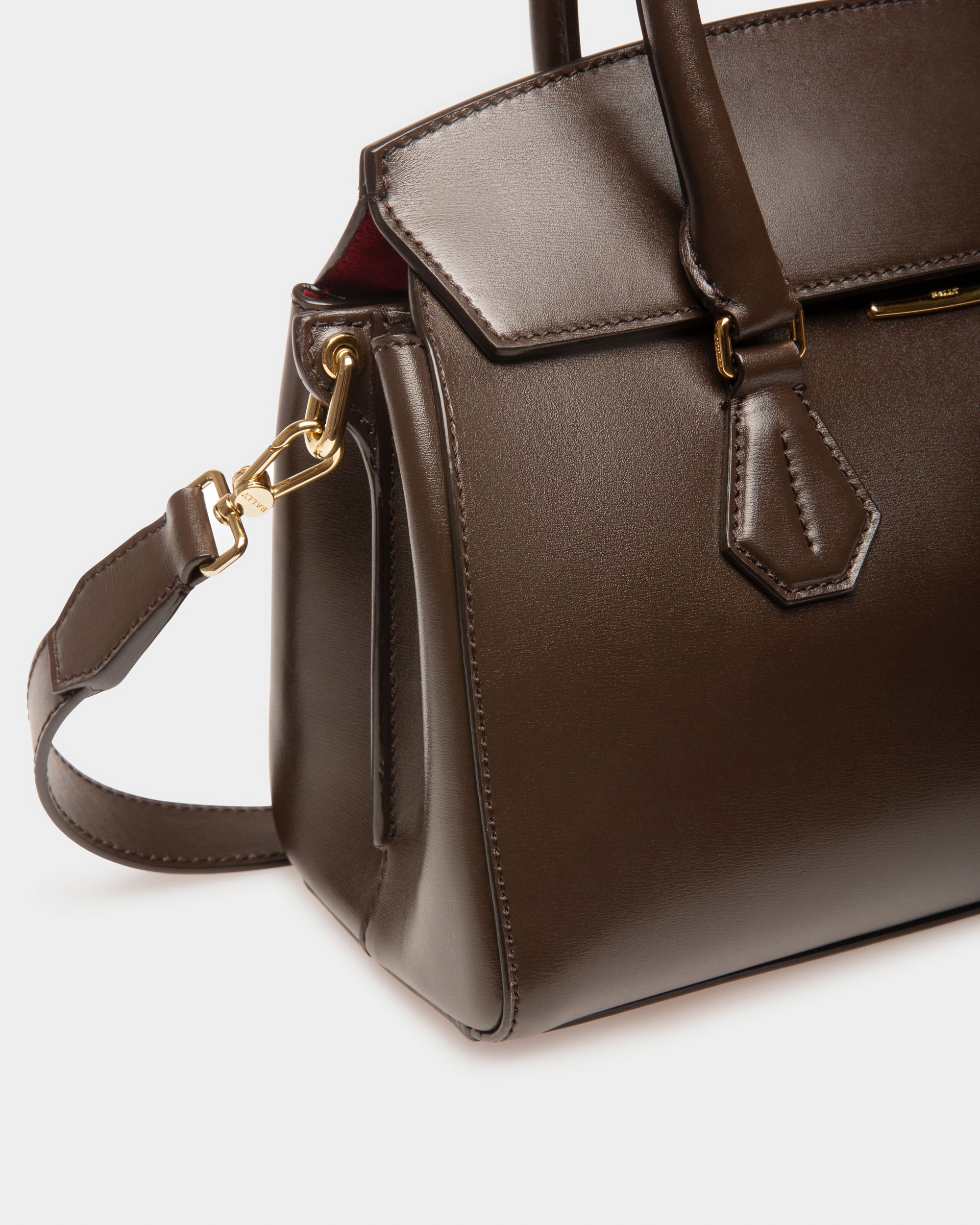Saphyr Small Borsa Con Manico Superiore In Pelle Marrone - Donna - Bally - 04