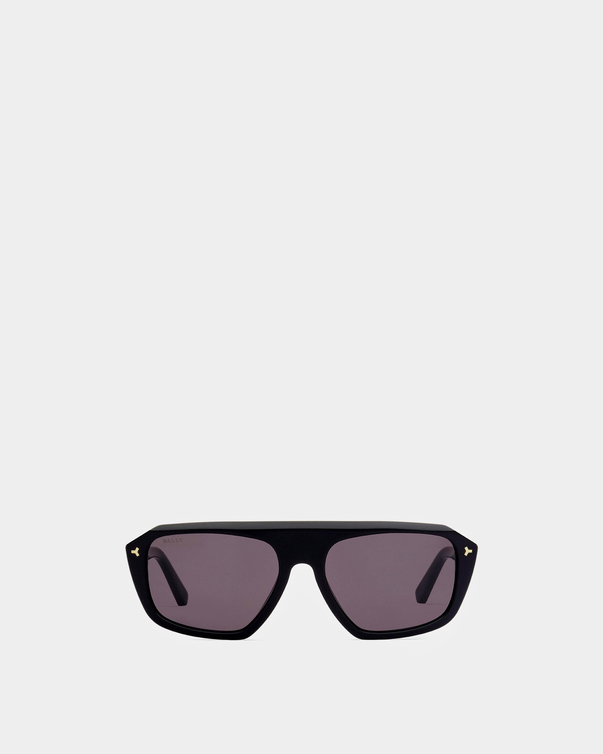Roy Occhiali Da Sole In Acetato Nero Con Lenti Grigio Fumo - Uomo - Bally - 01