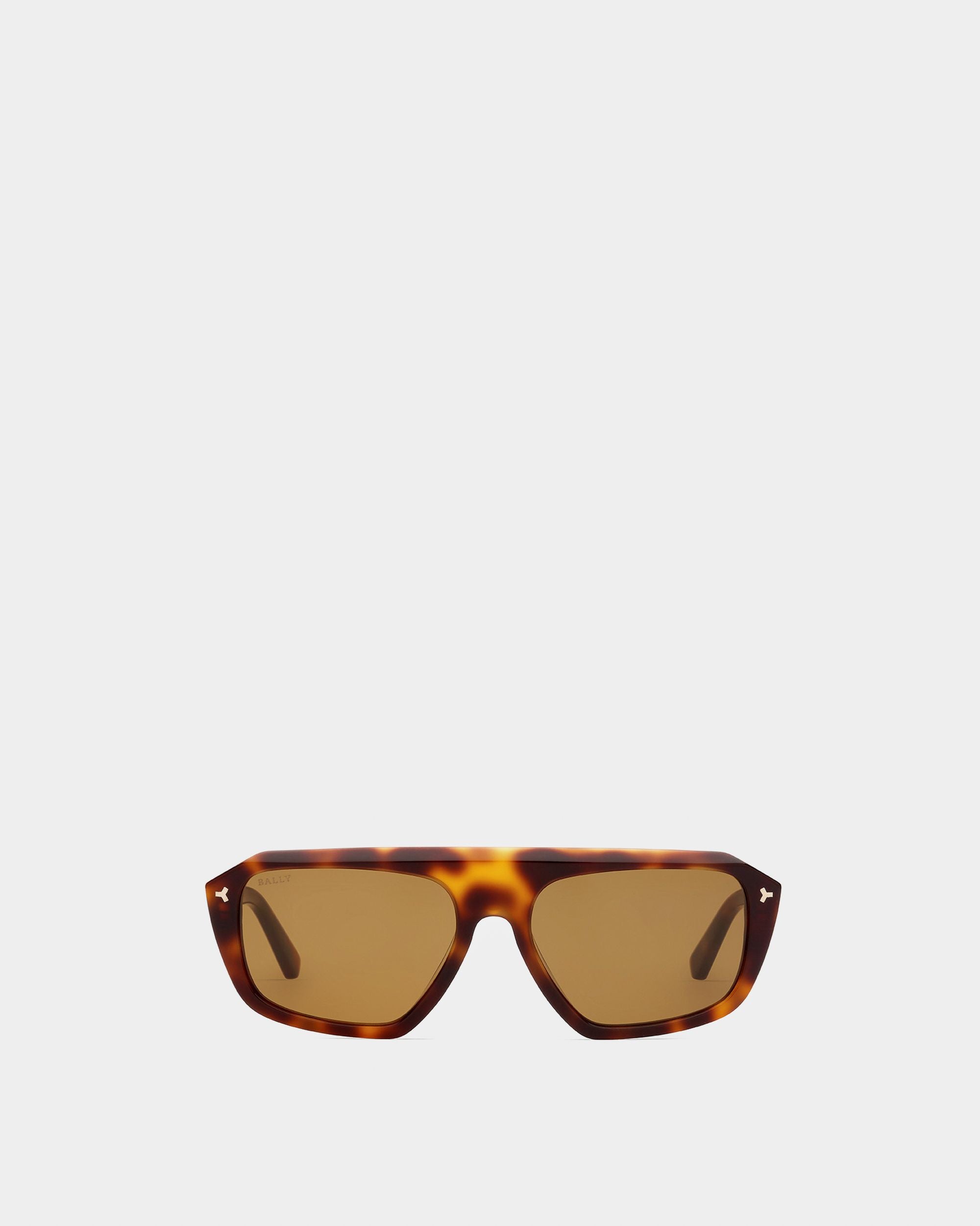 Roy Occhiali Da Sole In Acetato Tartarugato Con Lenti Marroni - Uomo - Bally - 01