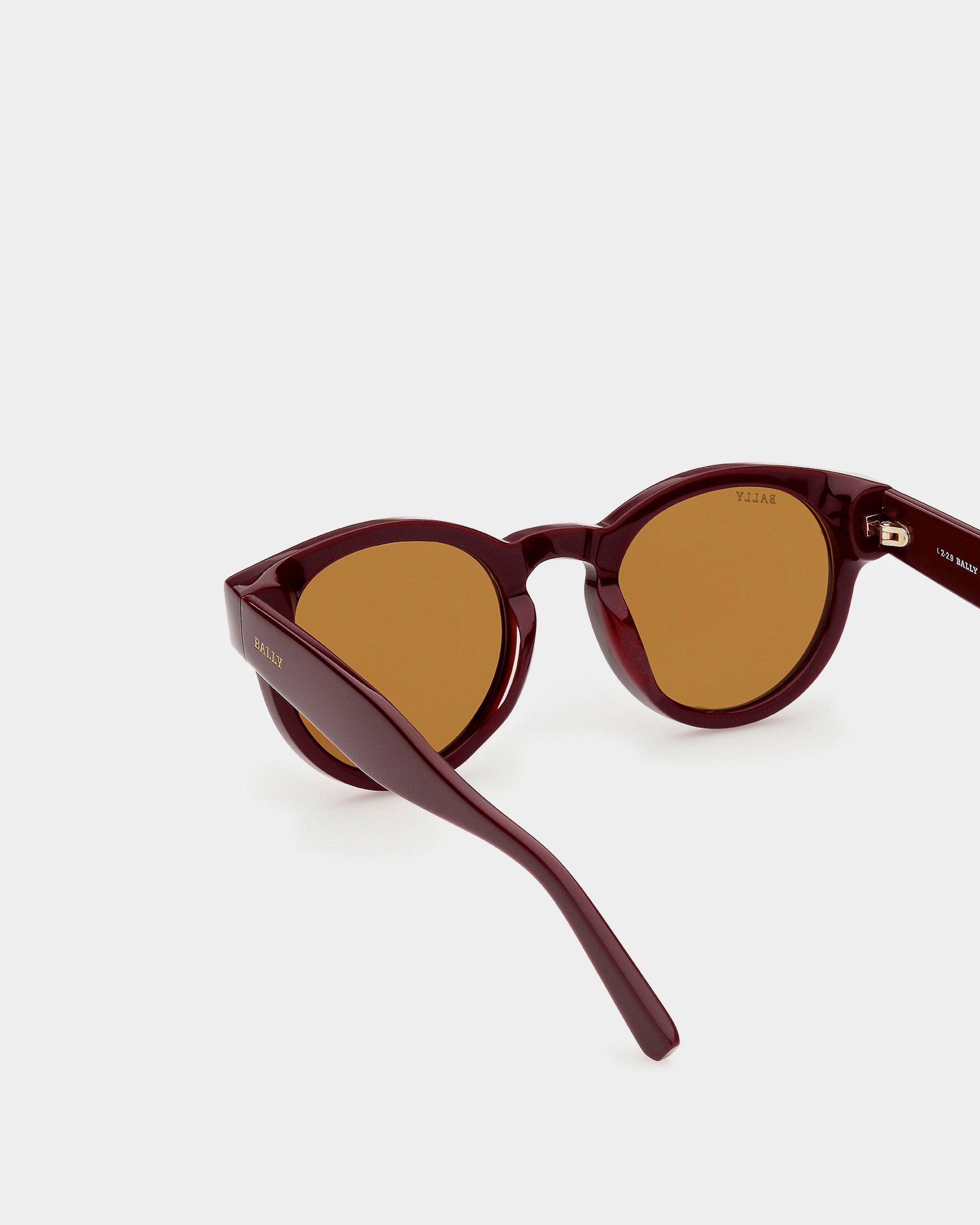 Peter Occhiali Da Sole In Acetato Bordeaux Con Lenti Marroni - Uomo - Bally - 02