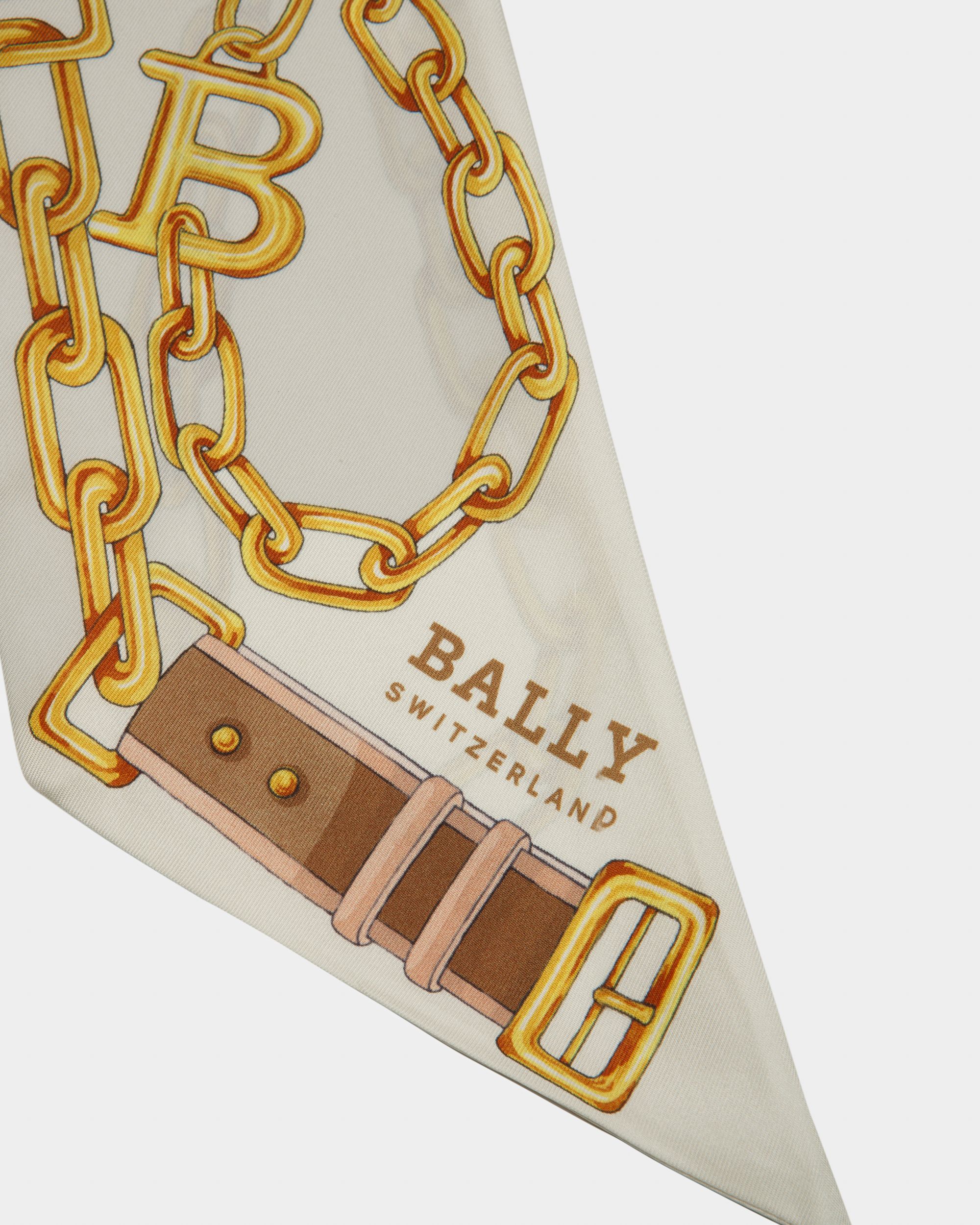 Bandeau B-Chain In Seta Avorio E Caramello - Donna - Bally - 02