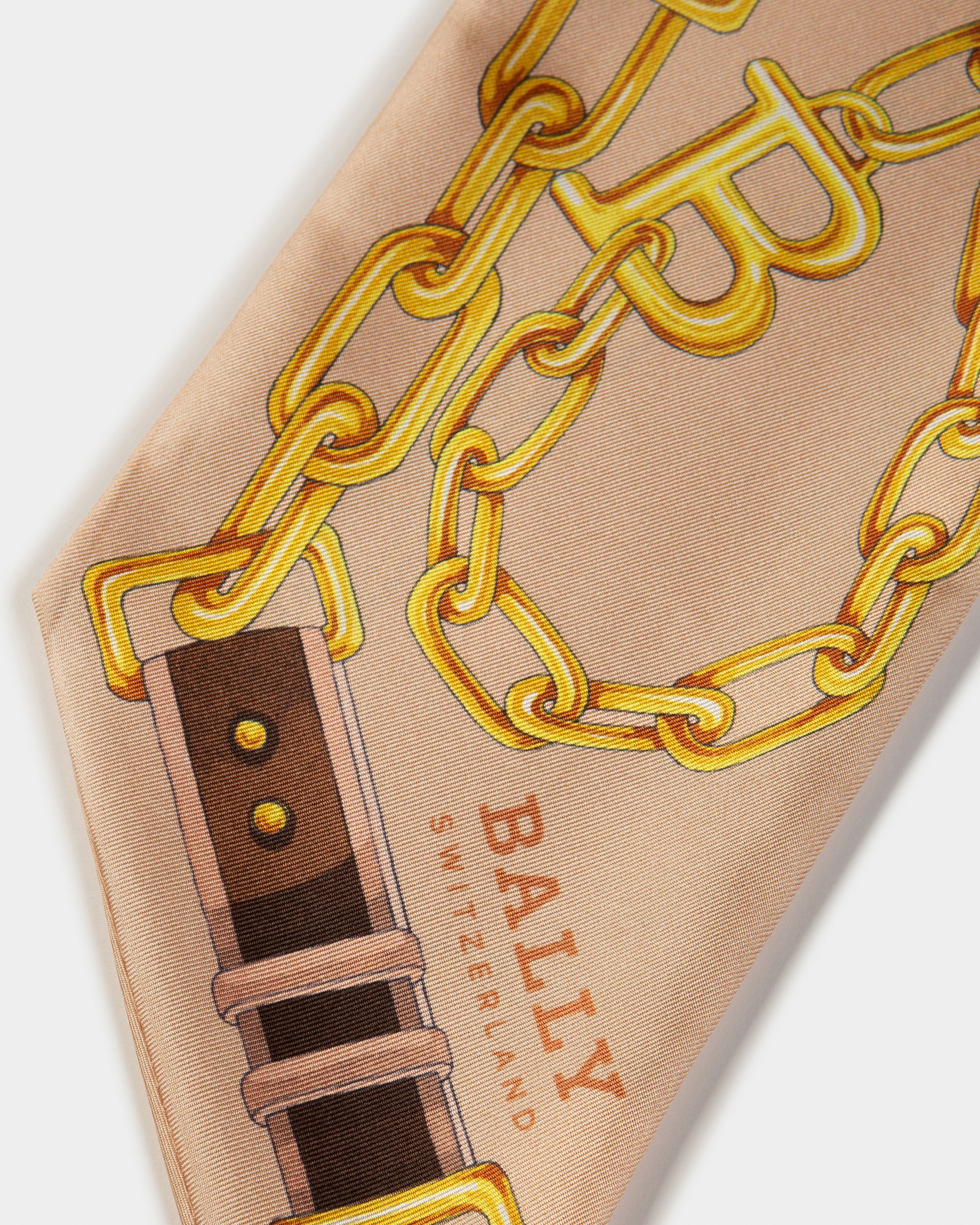 Foulard B-Chain In Seta Rosa Cipria - Donna - Bally - 02