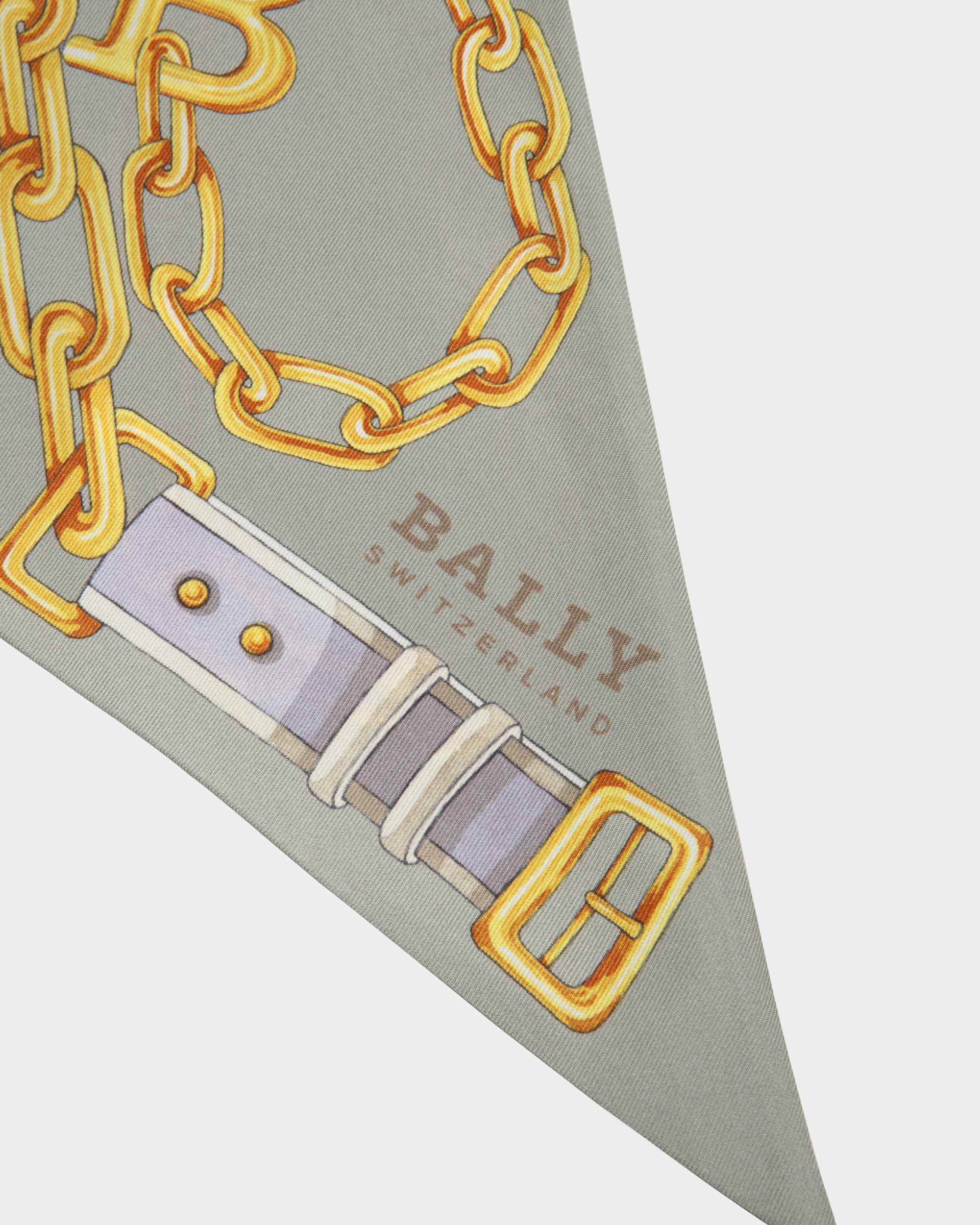 Foulard B-Chain In Seta Grigia - Donna - Bally - 02