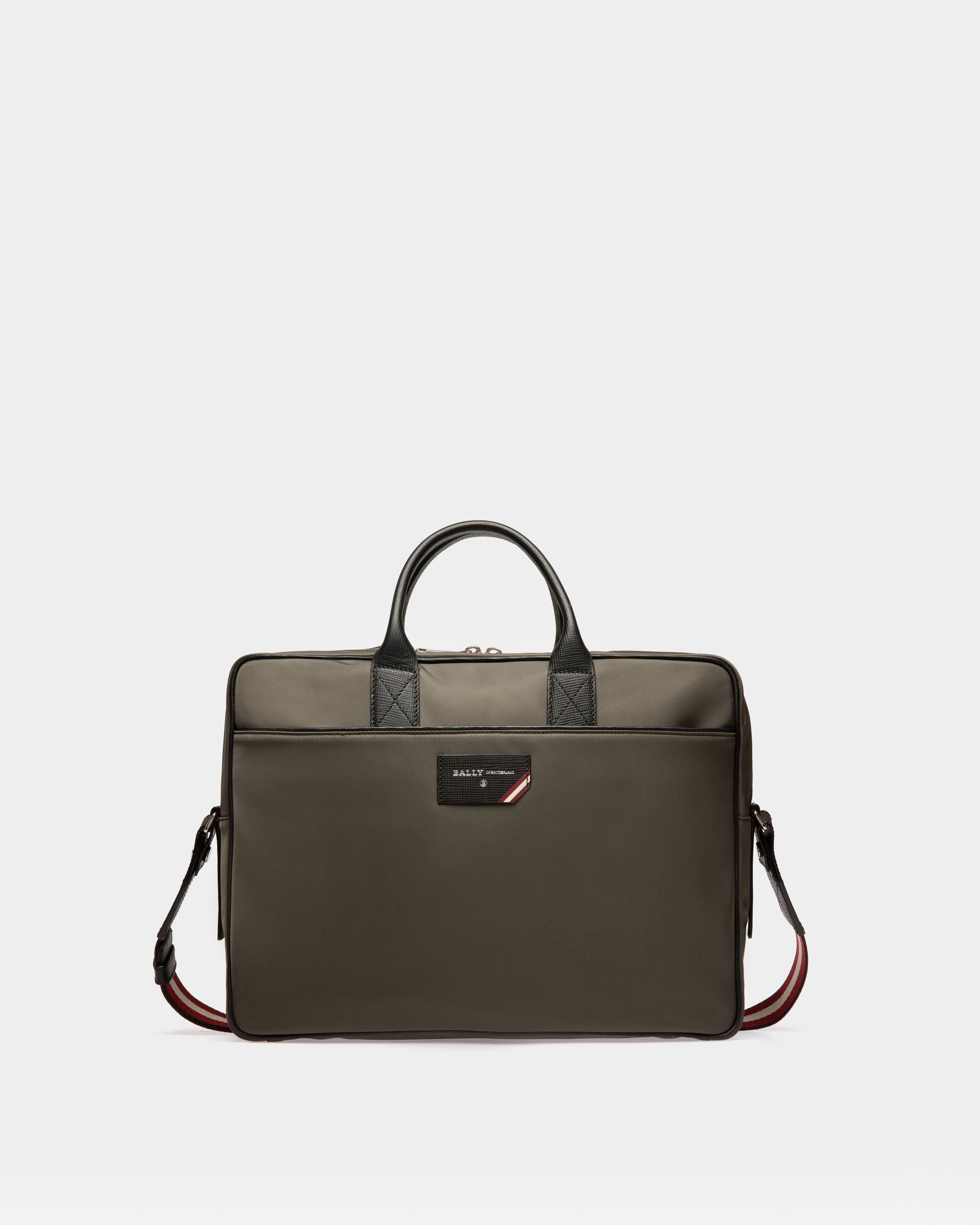 Faldy Borsa Da Lavoro In Nylon Riciclato Verde Militare - Uomo - Bally - 01