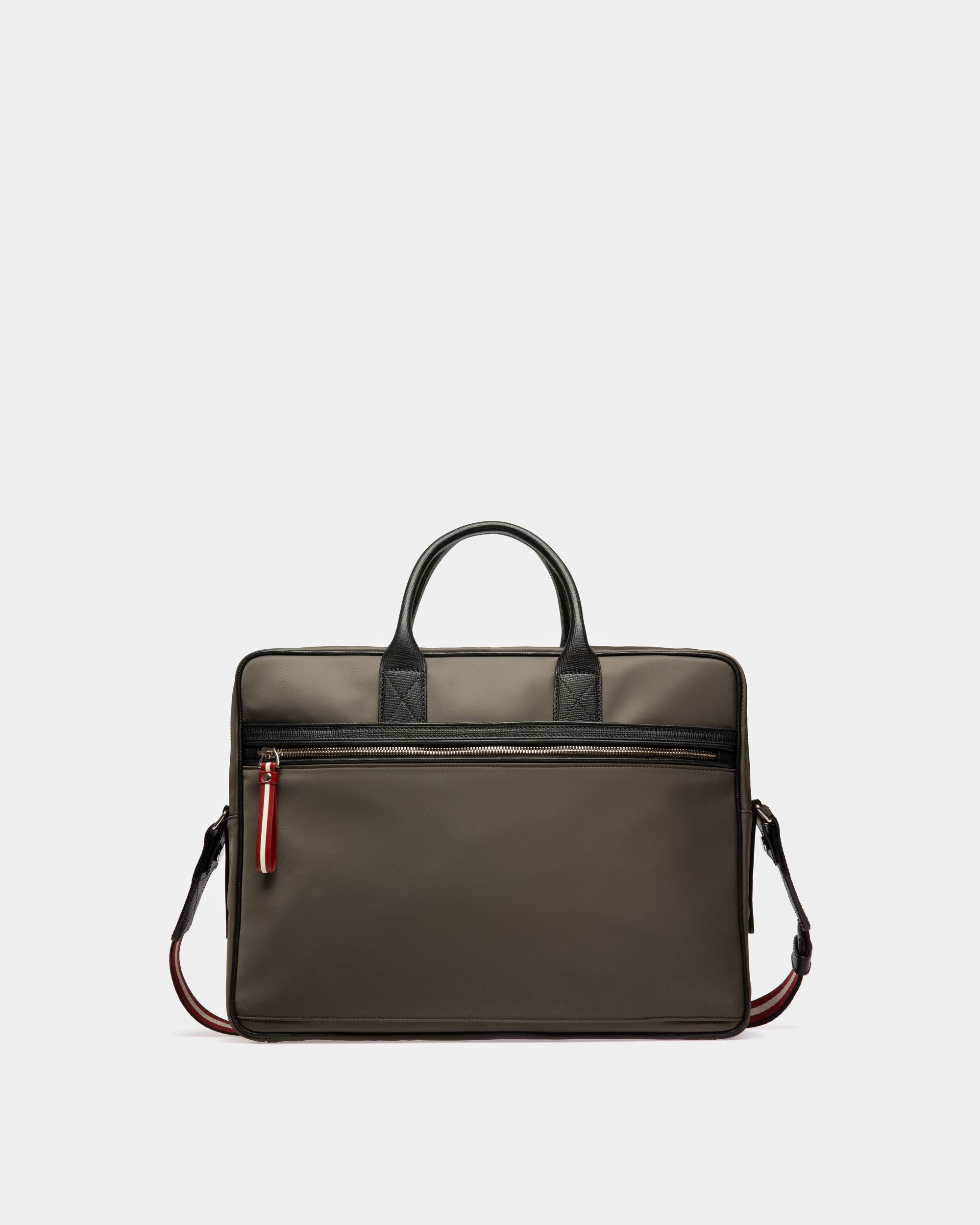 Faldy Borsa Da Lavoro In Nylon Riciclato Verde Militare - Uomo - Bally - 03