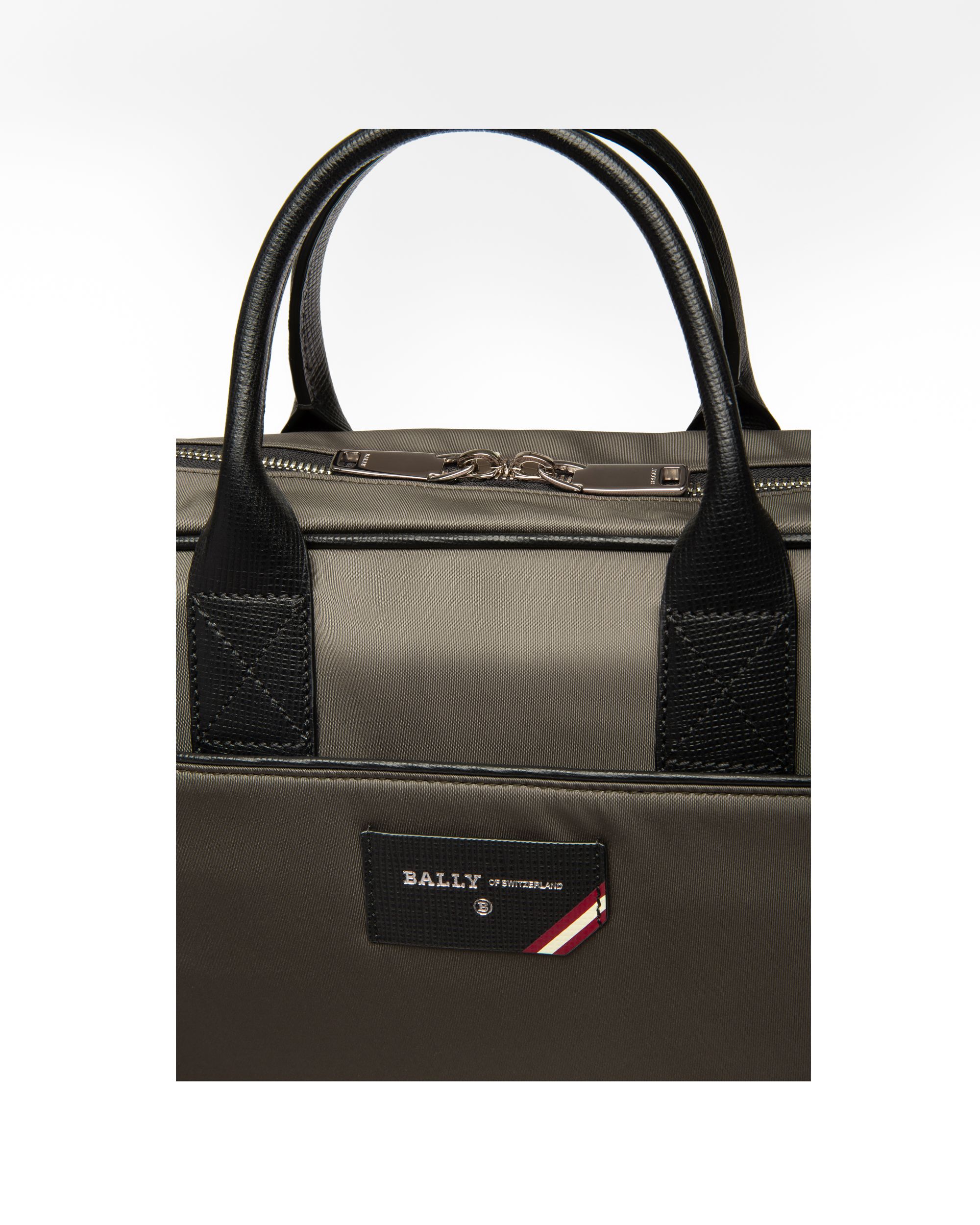 Faldy Borsa Da Lavoro In Nylon Riciclato Verde Militare - Uomo - Bally - 05