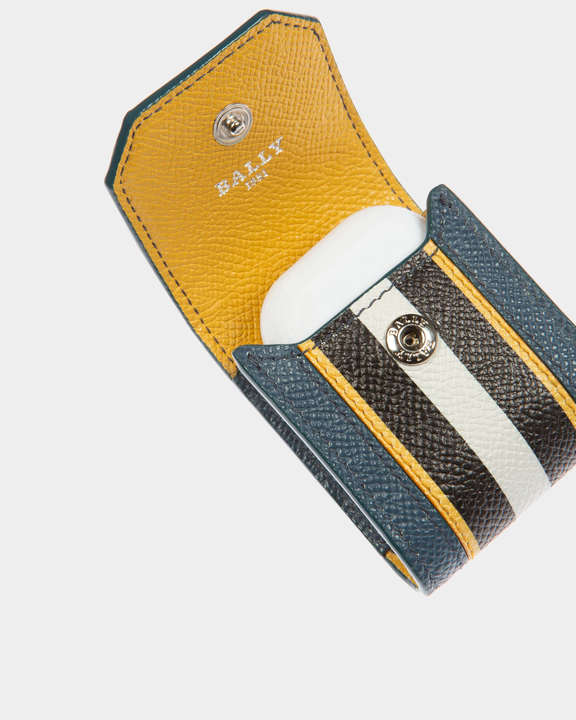 Bearp Centodia Per Airpods In Pelle Blu - Uomo - Bally - 04