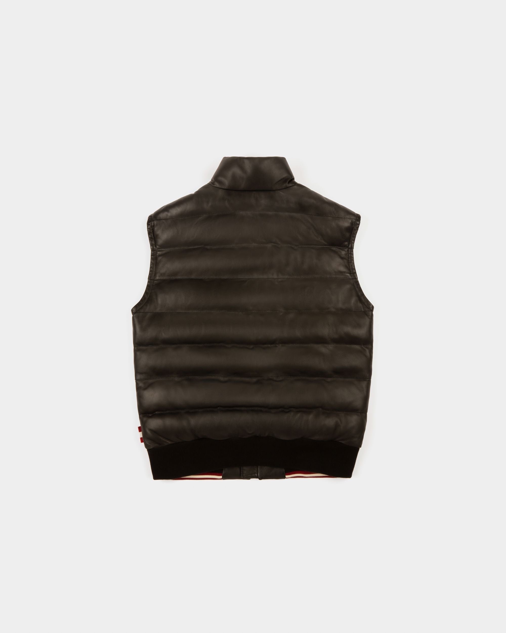 Gilet Imbottito In Pelle Colore Nero - Uomo - Bally - 02