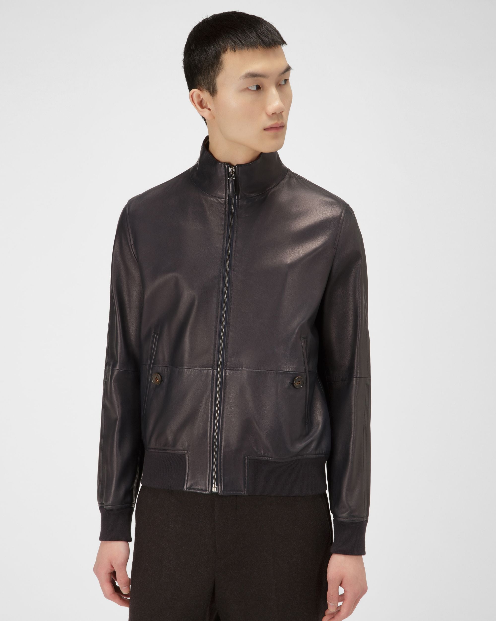 Bomber In Pelle Blu Navy - Uomo - Bally - 01