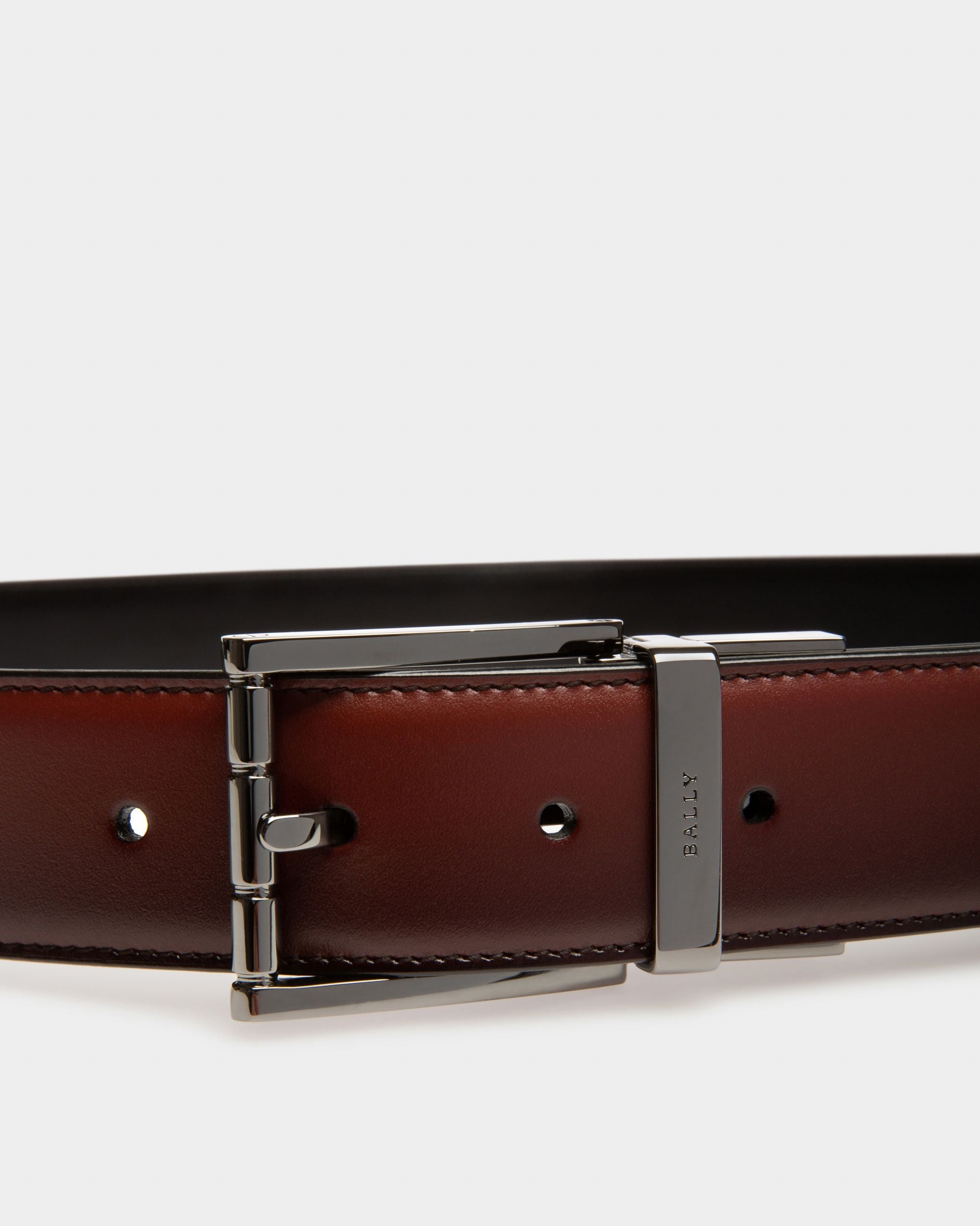 Astor Cintura Da 35 Mm In Pelle Rossa Heritage - Uomo - Bally - 03