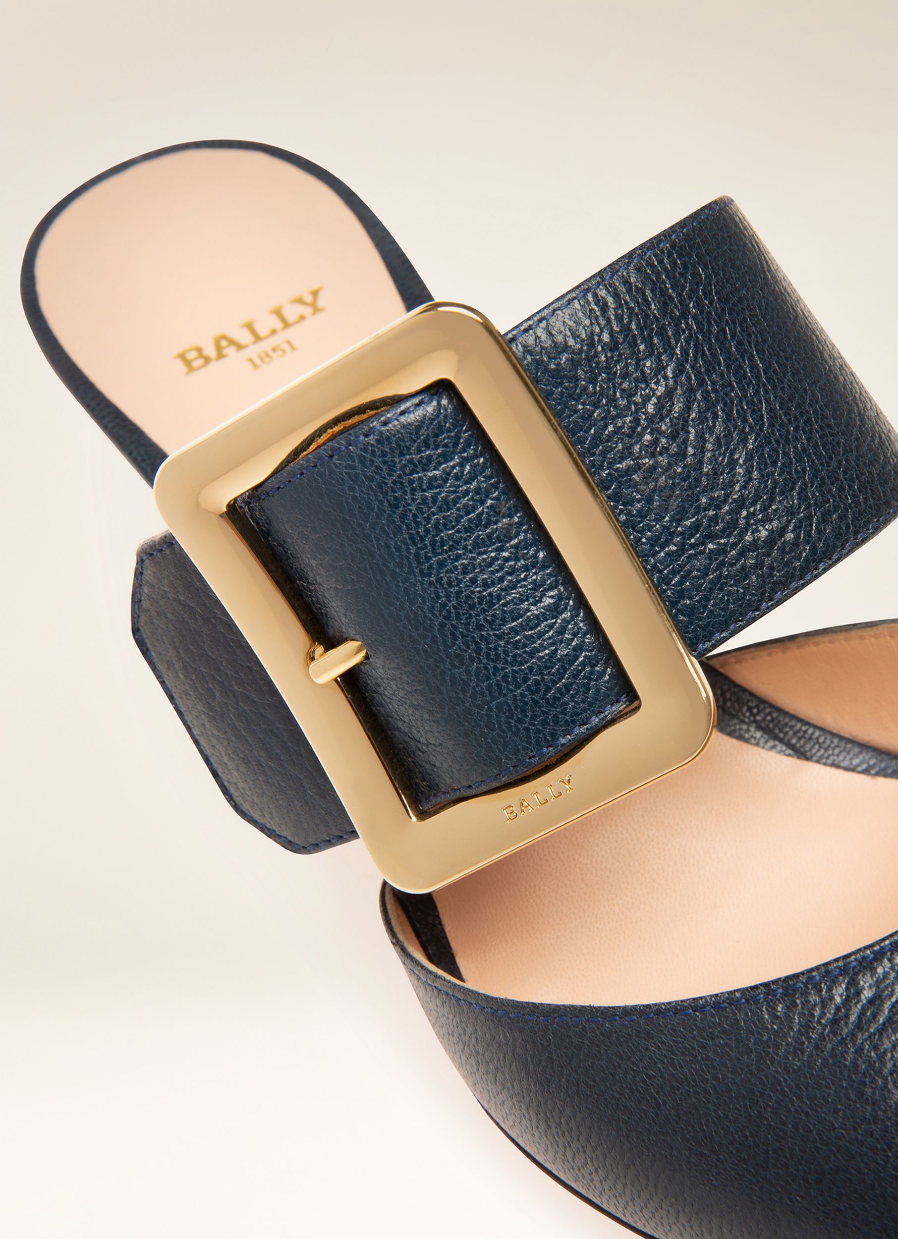 Jemina Slipper In Pelle Navy - Donna - Bally - 02