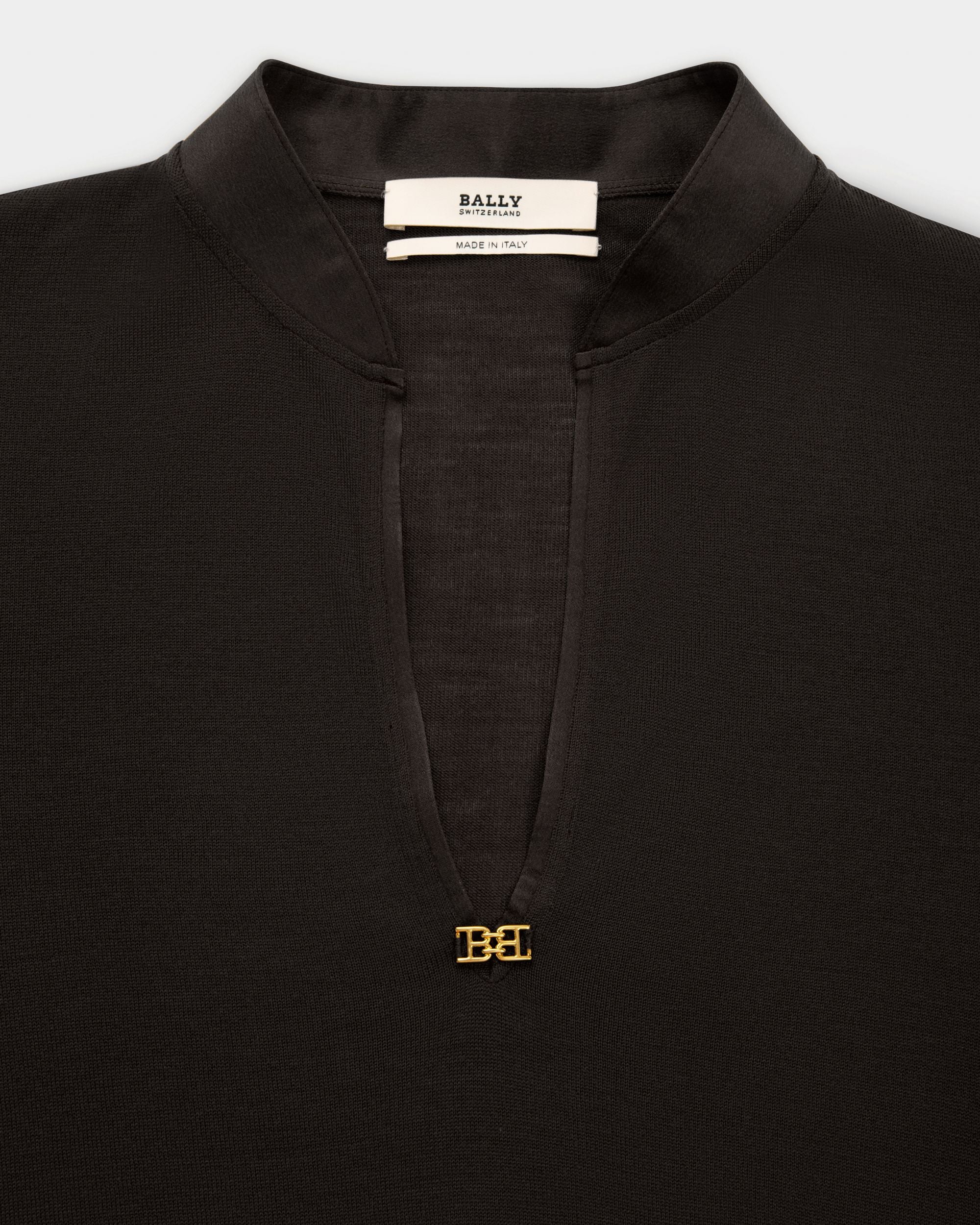 Maglia Con Scollo A V In Lana Colore Nero - Donna - Bally - 03