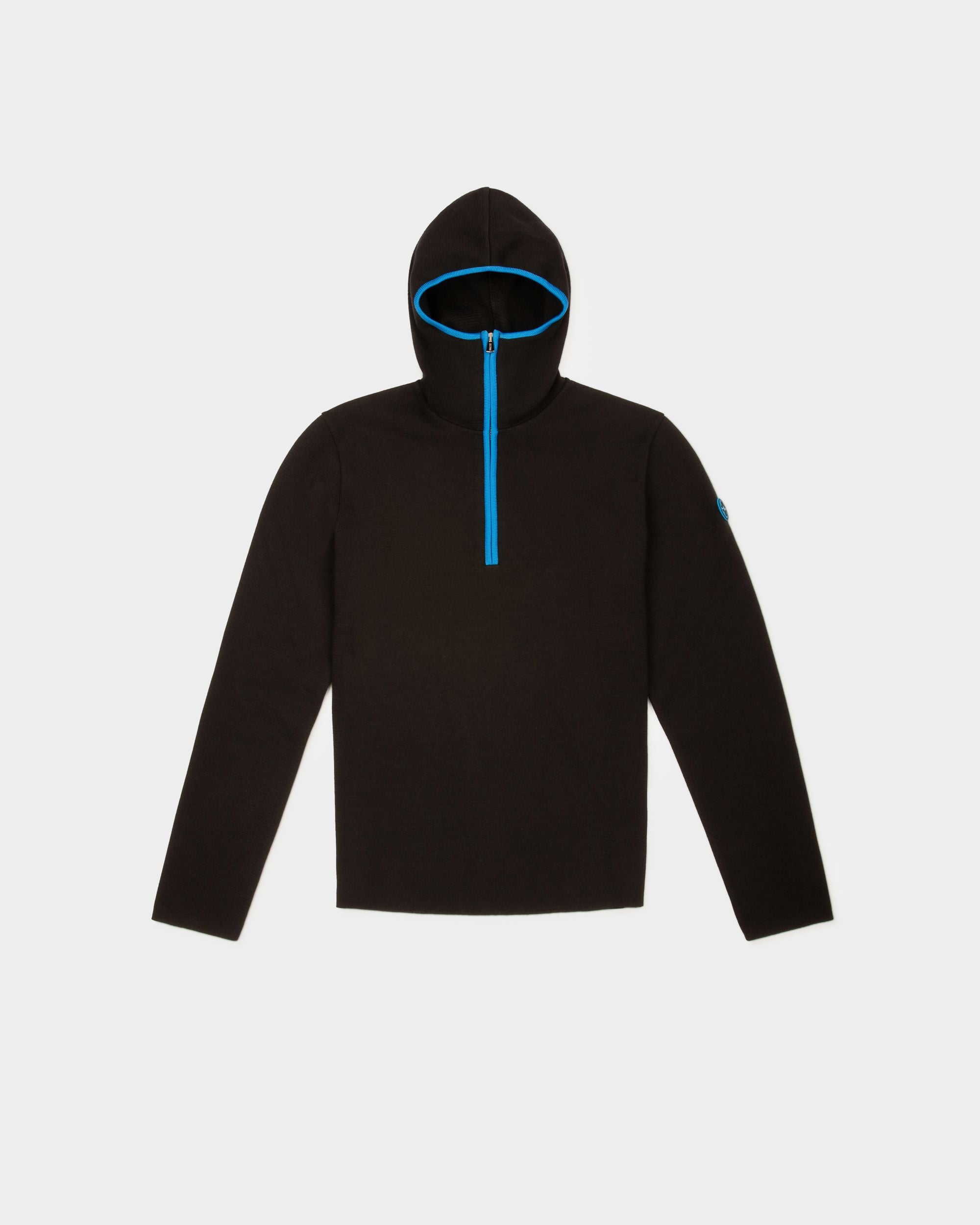 Giacca Termica Con Cappuccio Imbottita In Misto Lana Merino Nero - Uomo - Bally - 01