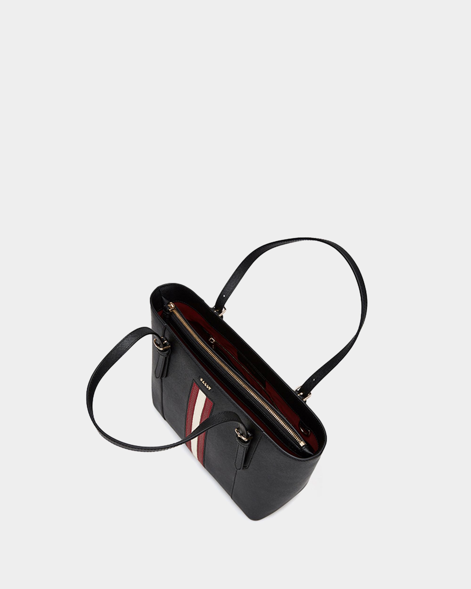 Women's Casual Black Striped Tote Bag - Donna - Bally - 03