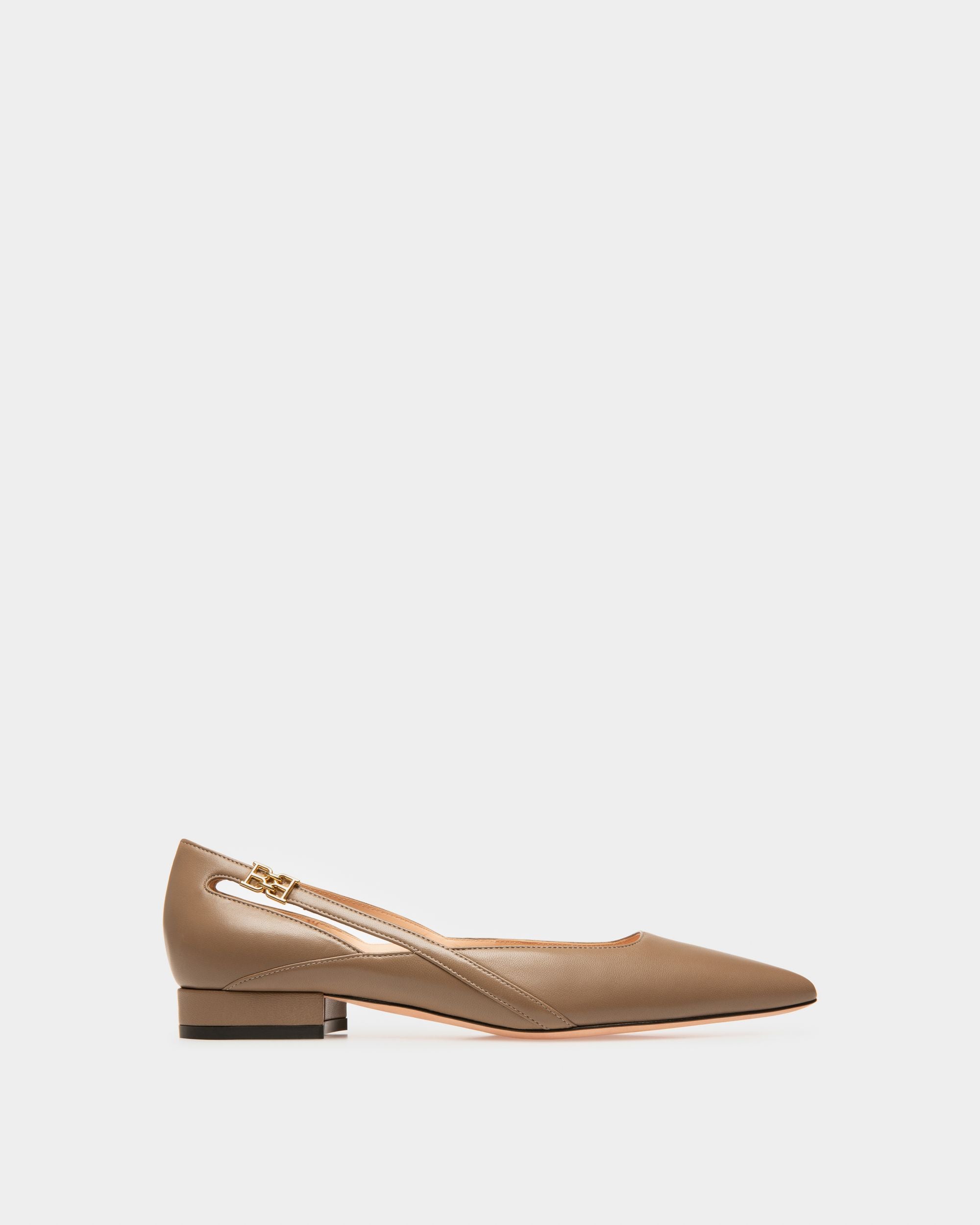 Elsa Flat Ballerine In Pelle Grigio Talpa - Donna - Bally - 01
