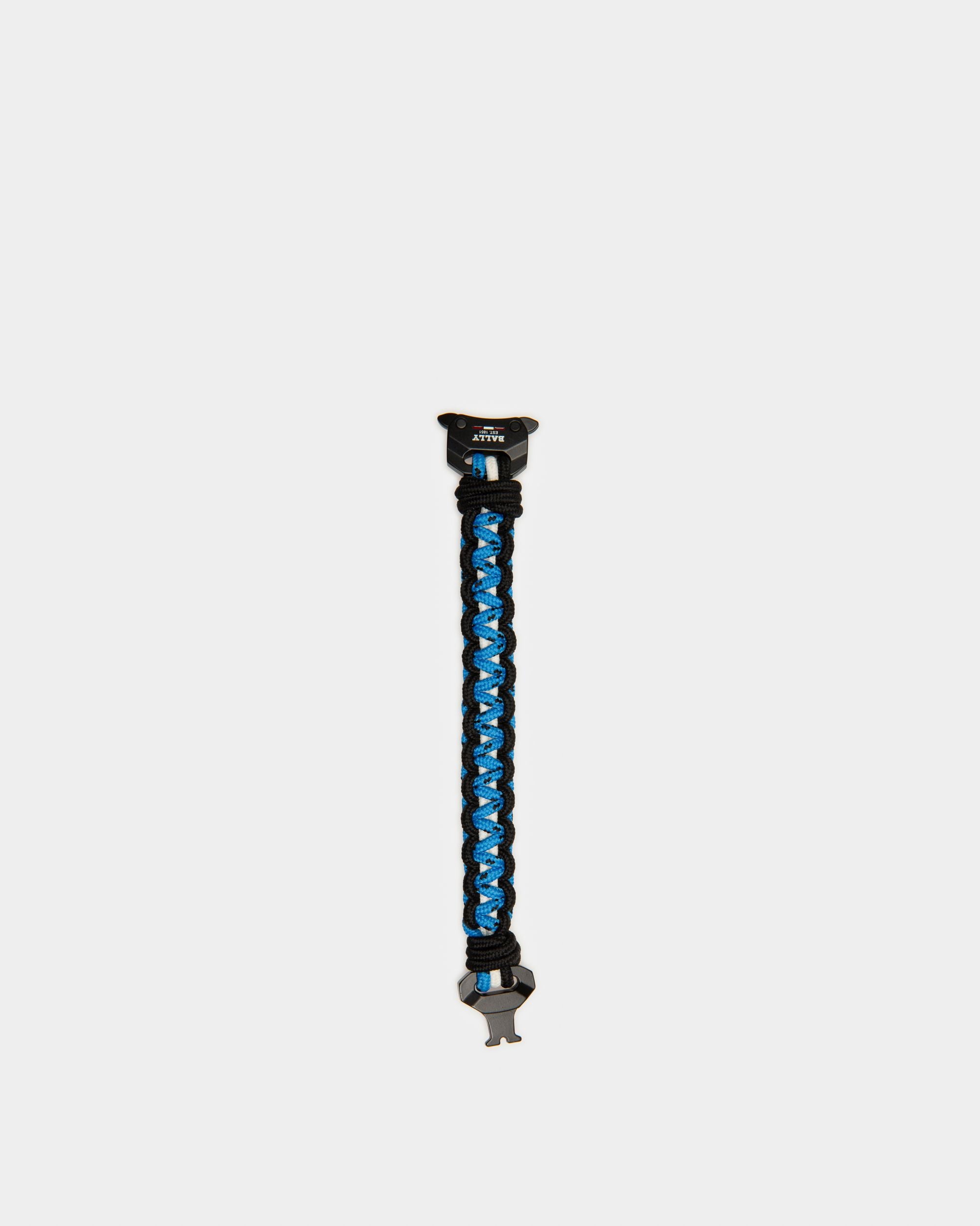 Parkho Bracciale In Tessuto Blu E Nero - Uomo - Bally - 02