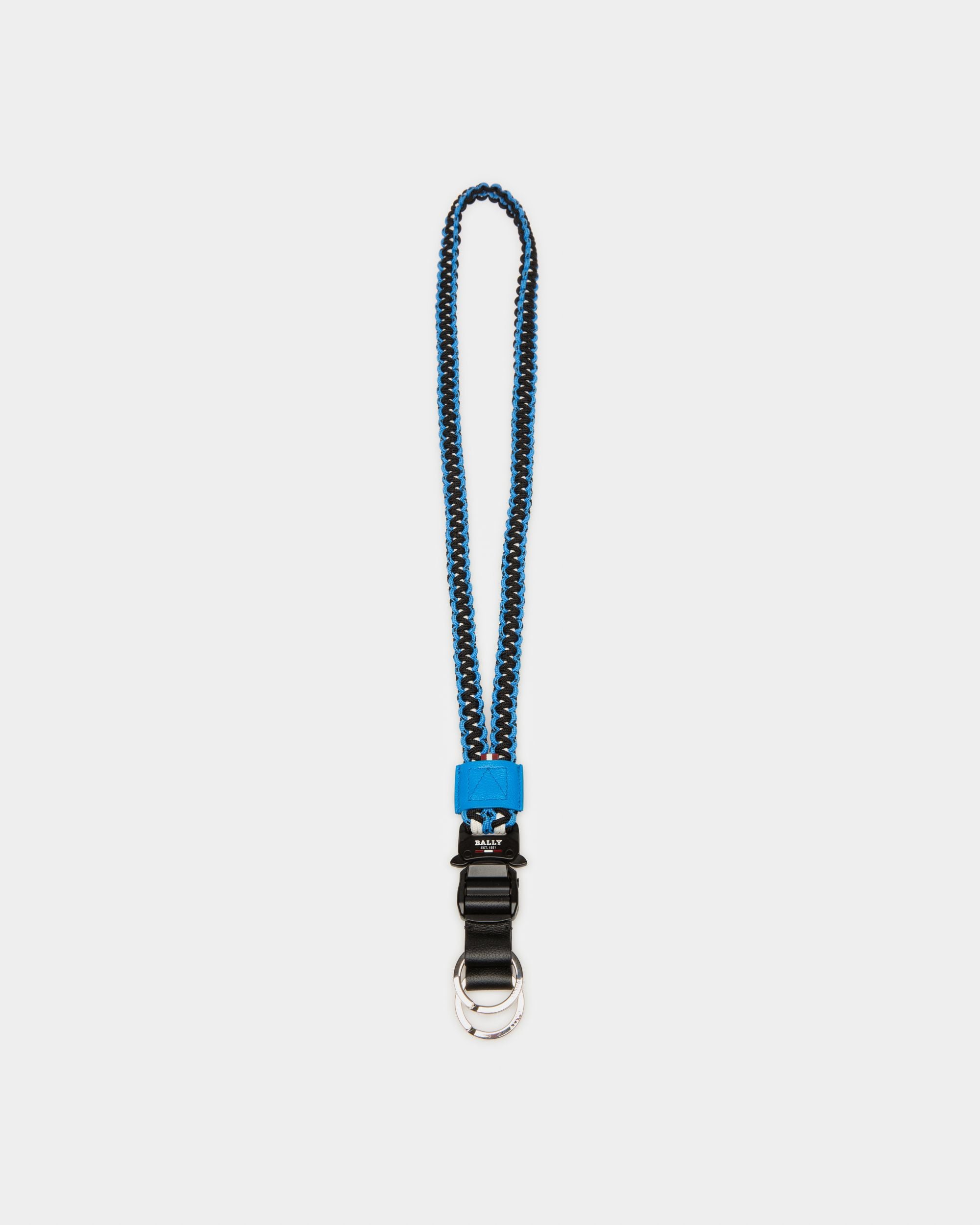 Paxthon Portachiavi In Tessuto Blu E Nero - Uomo - Bally - 01
