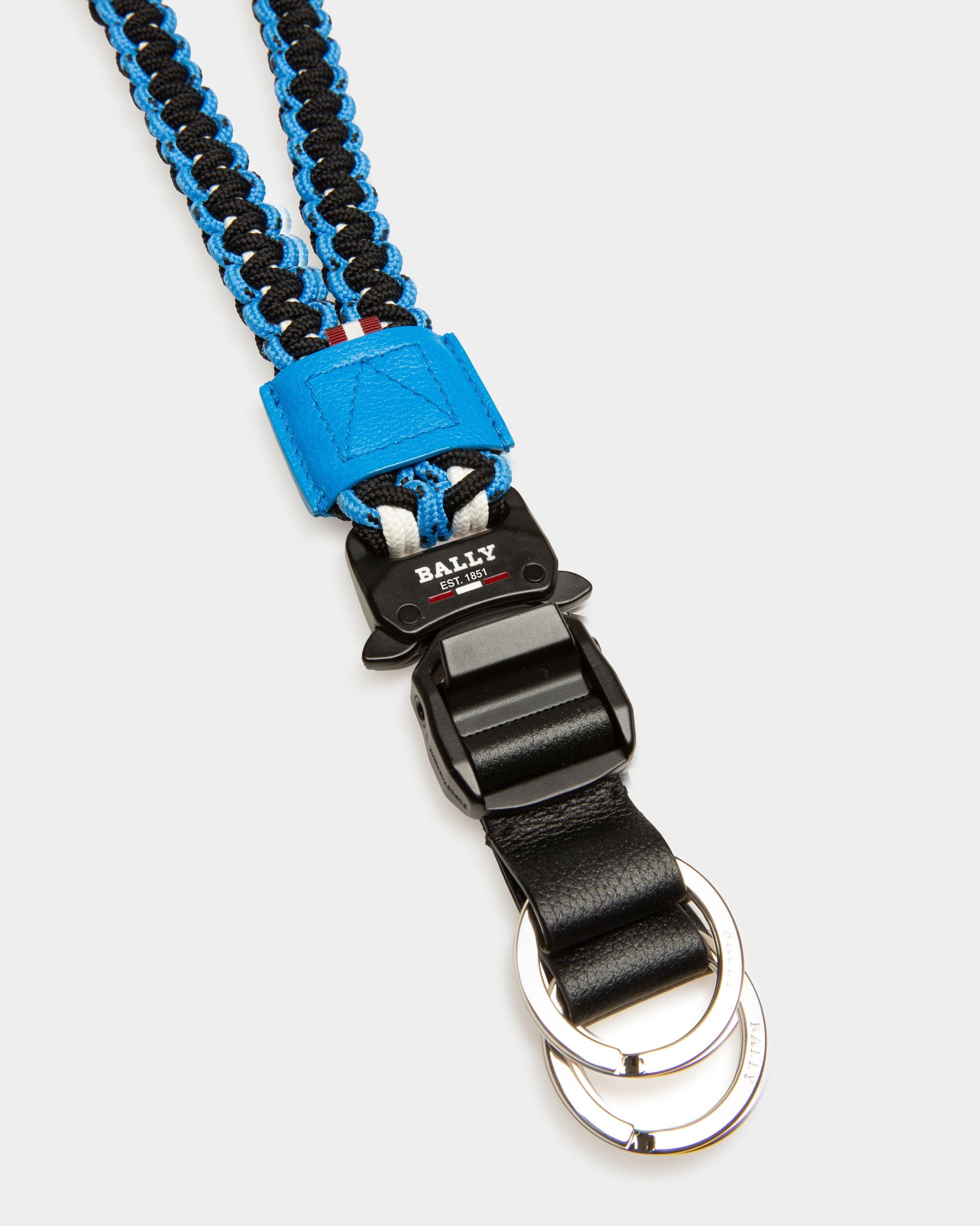 Paxthon Portachiavi In Tessuto Blu E Nero - Uomo - Bally - 02