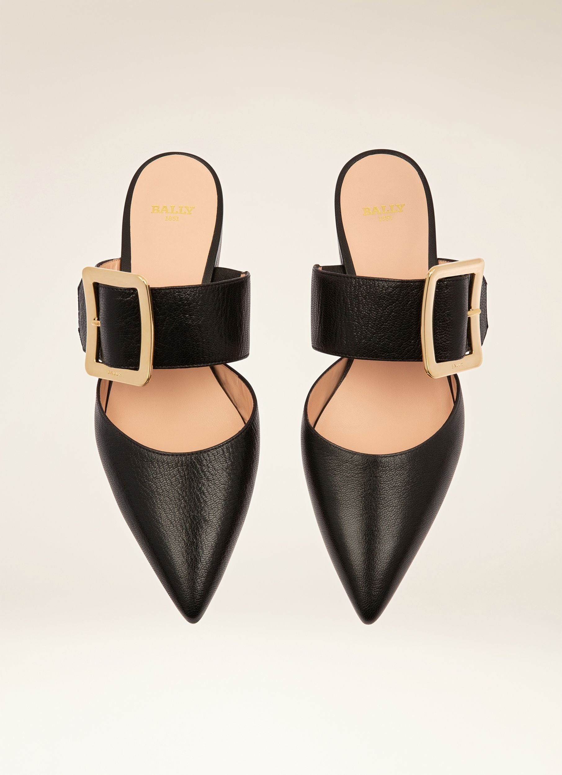 Jemina Flat Slipper In Pelle Nera - Donna - Bally - 04