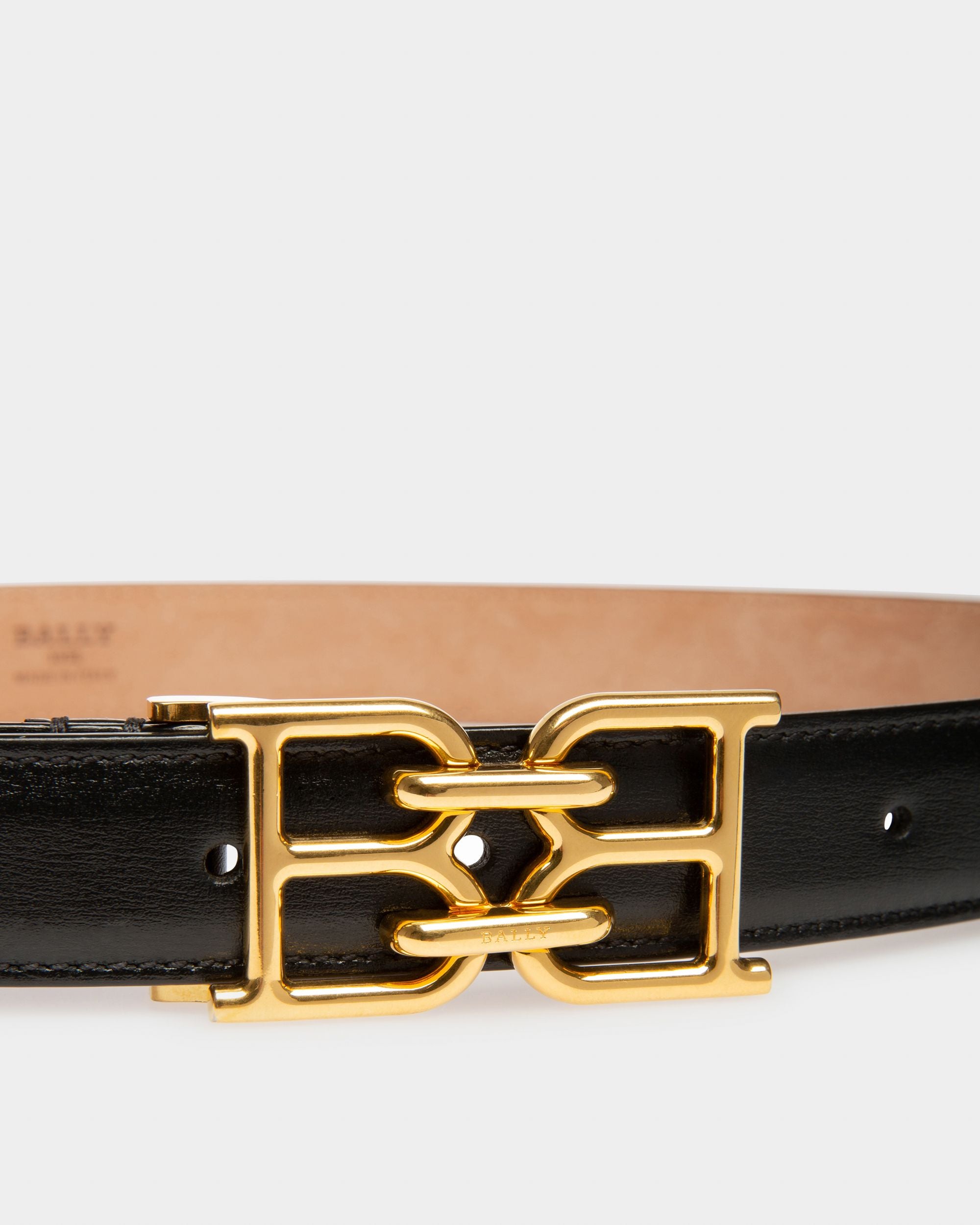 B-Chain Cintura 25 Mm In Pelle Nera - Donna - Bally - 03