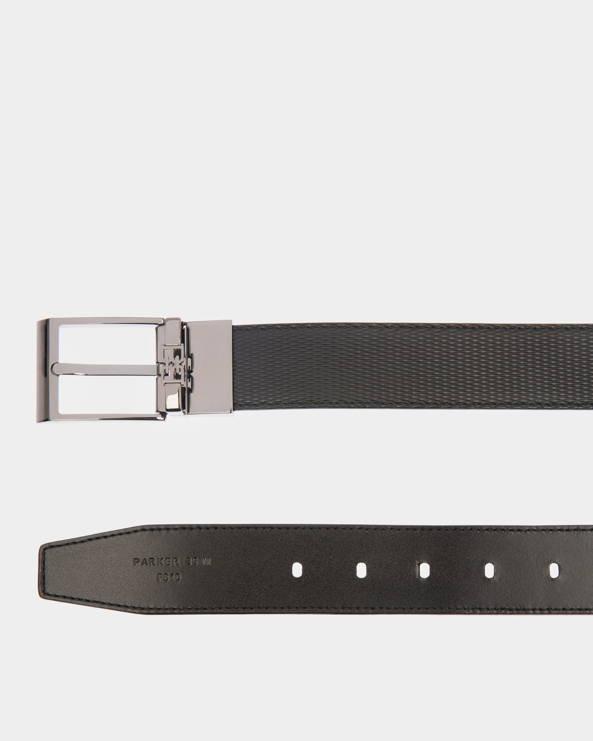 Parker Cintura Da 35 Mm In Pelle Nera - Uomo - Bally - 02