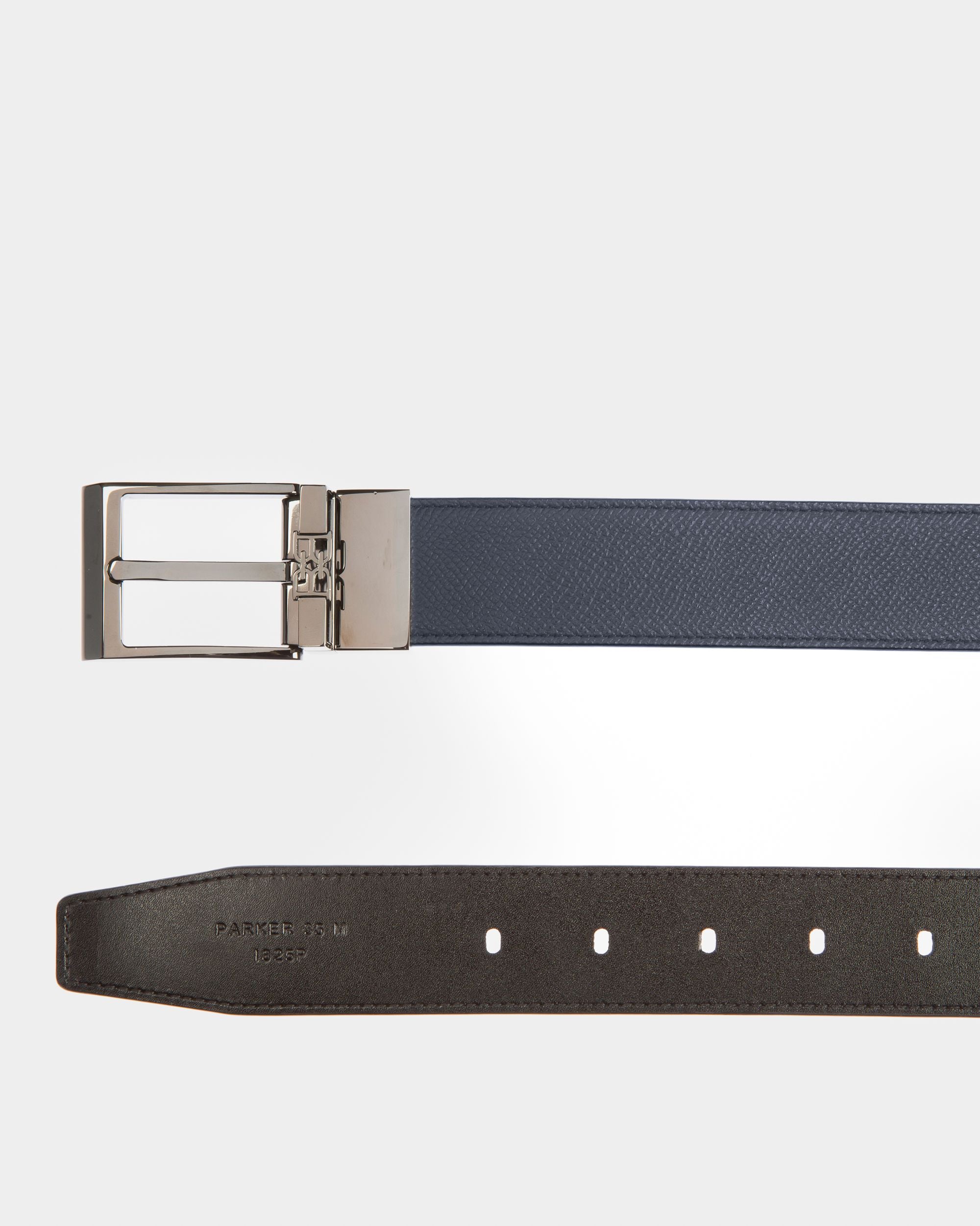 Parker Cintura Da 35 Mm In Pelle Navy E Nera - Uomo - Bally - 02