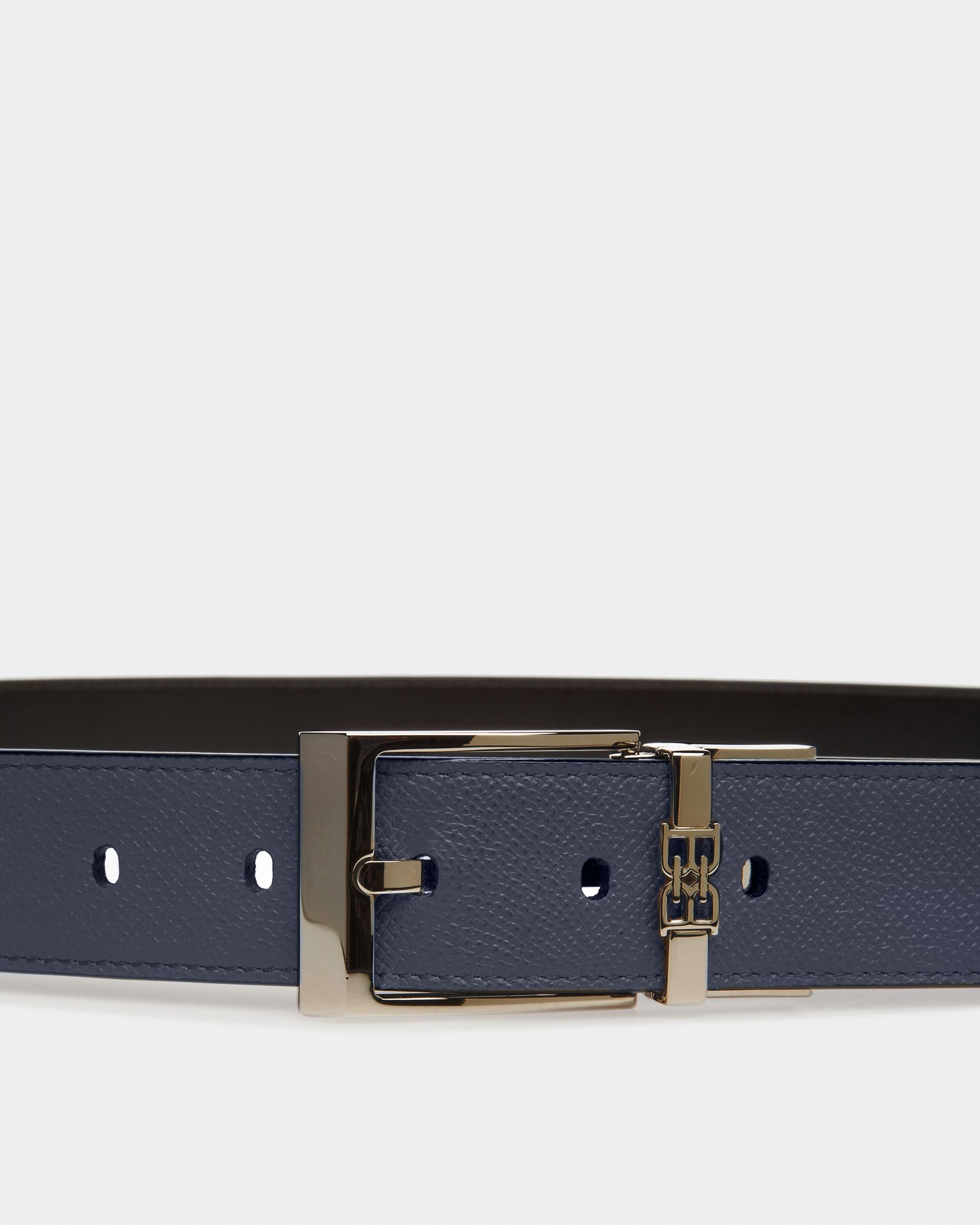Parker Cintura Da 35 Mm In Pelle Navy E Nera - Uomo - Bally - 03