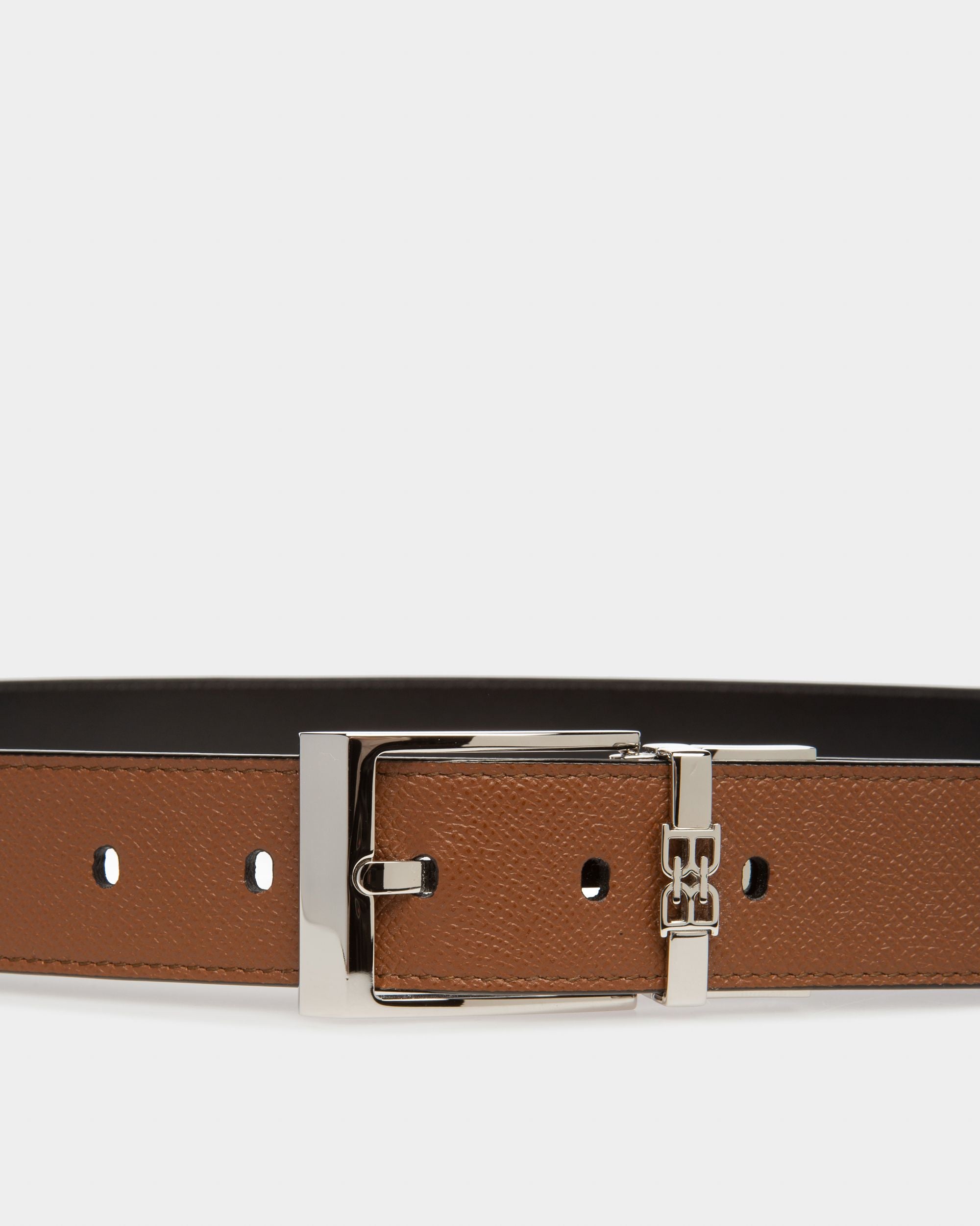 Parker Cintura Da 35 Mm In Pelle Marrone E Nera - Uomo - Bally - 03