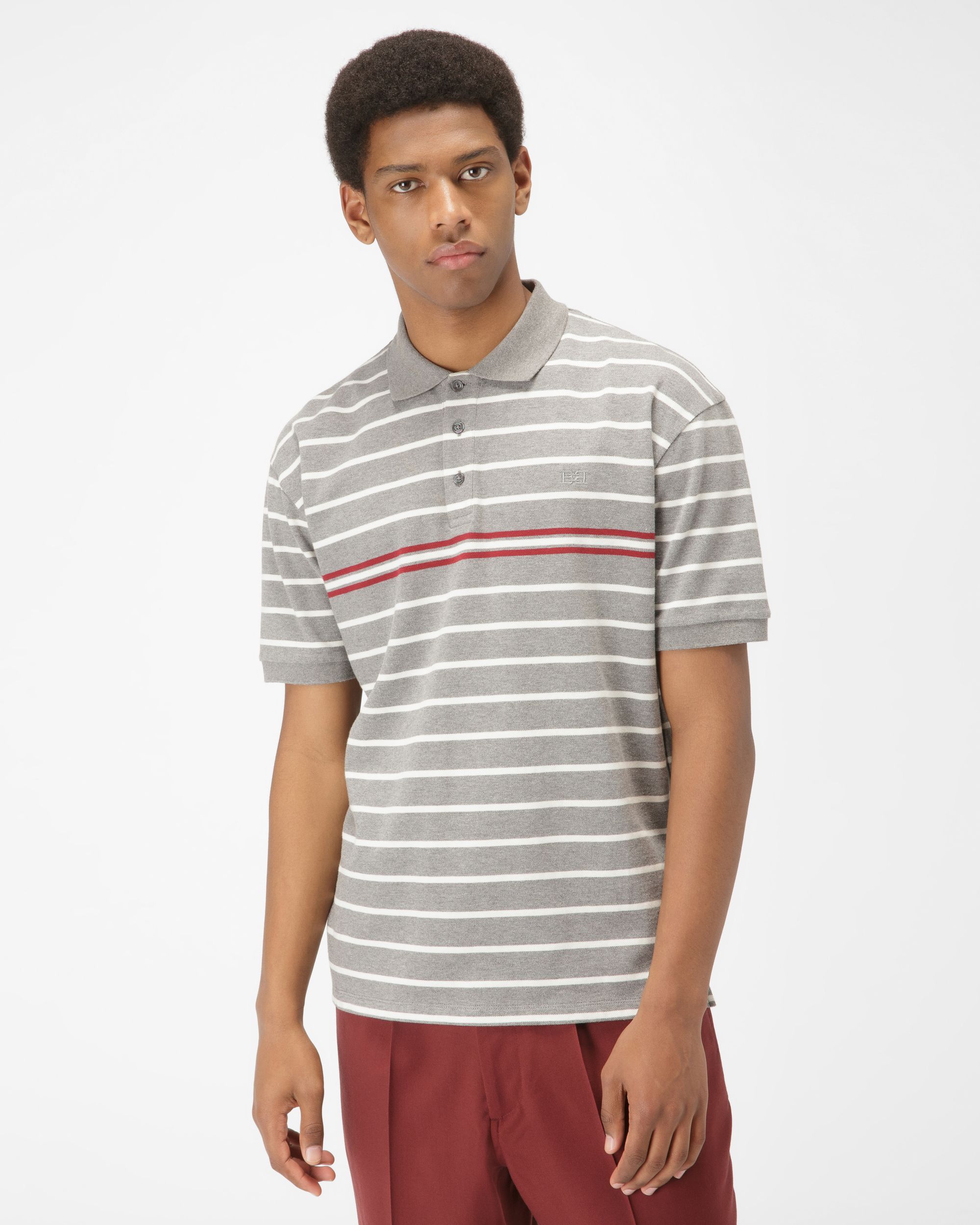 Polo A Righe In Cotone Colore Grigio - Uomo - Bally - 01