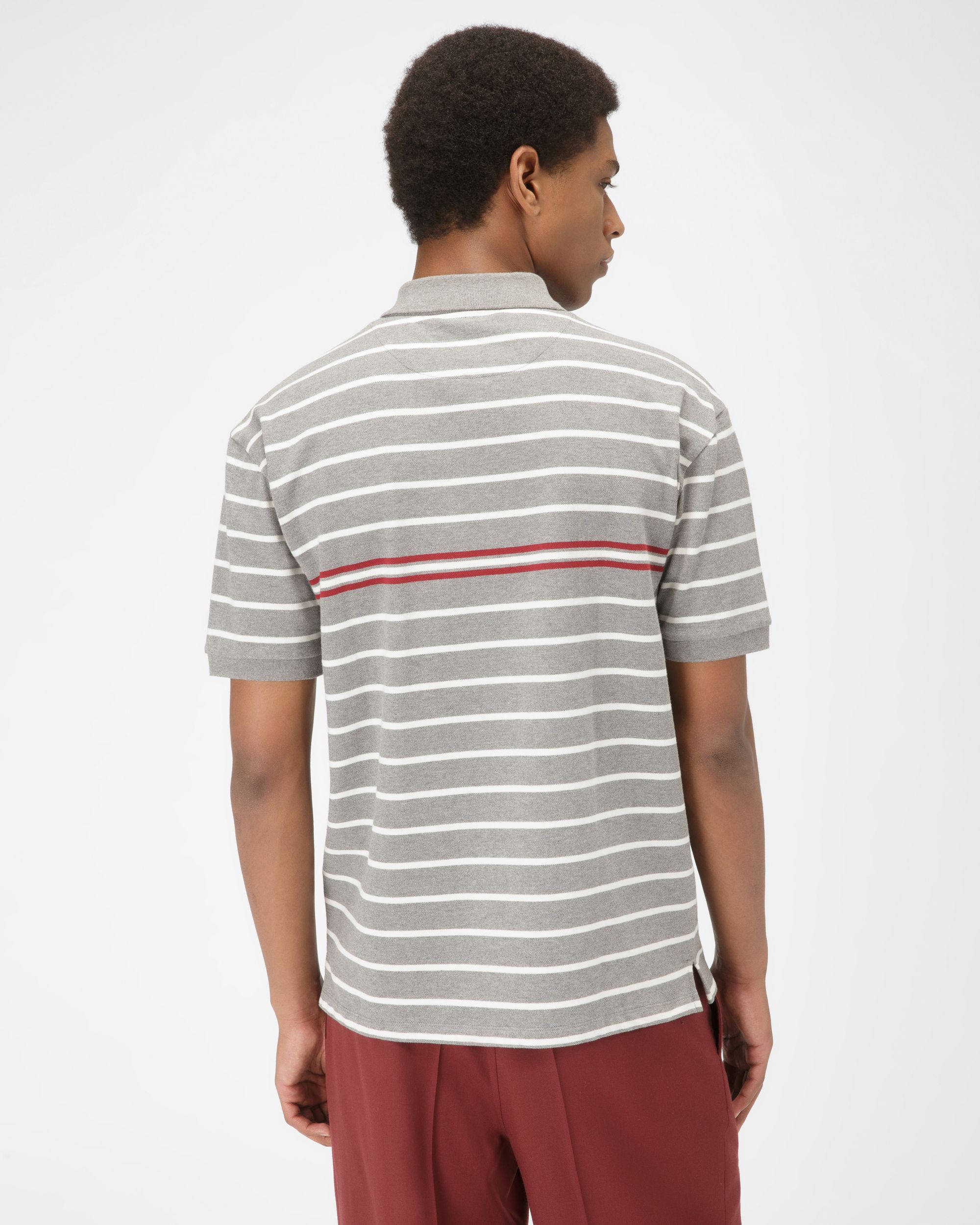 Polo A Righe In Cotone Colore Grigio - Uomo - Bally - 03