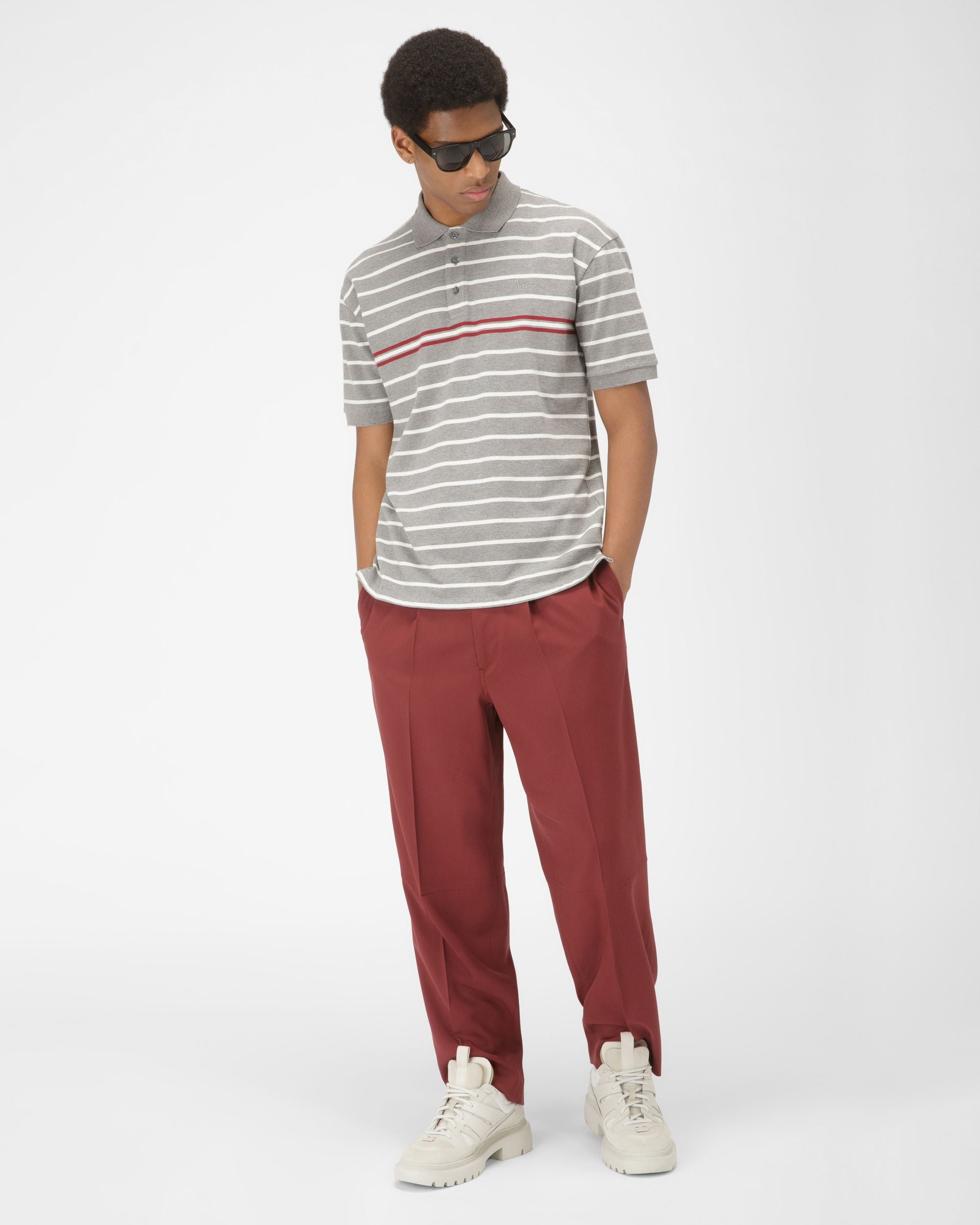 Polo A Righe In Cotone Colore Grigio - Uomo - Bally - 04