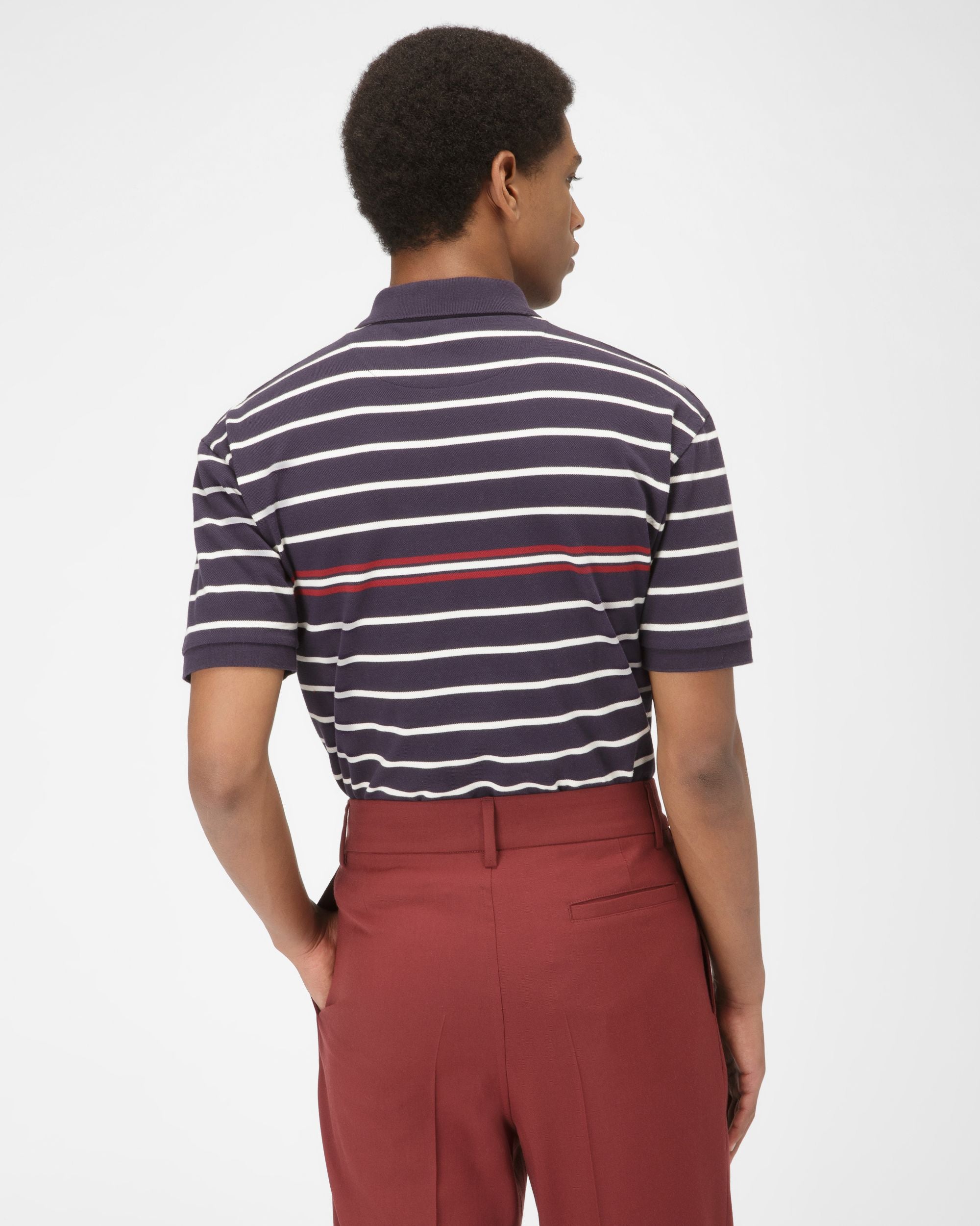 Polo A Righe In Cotone Colore Blu Navy - Uomo - Bally - 03