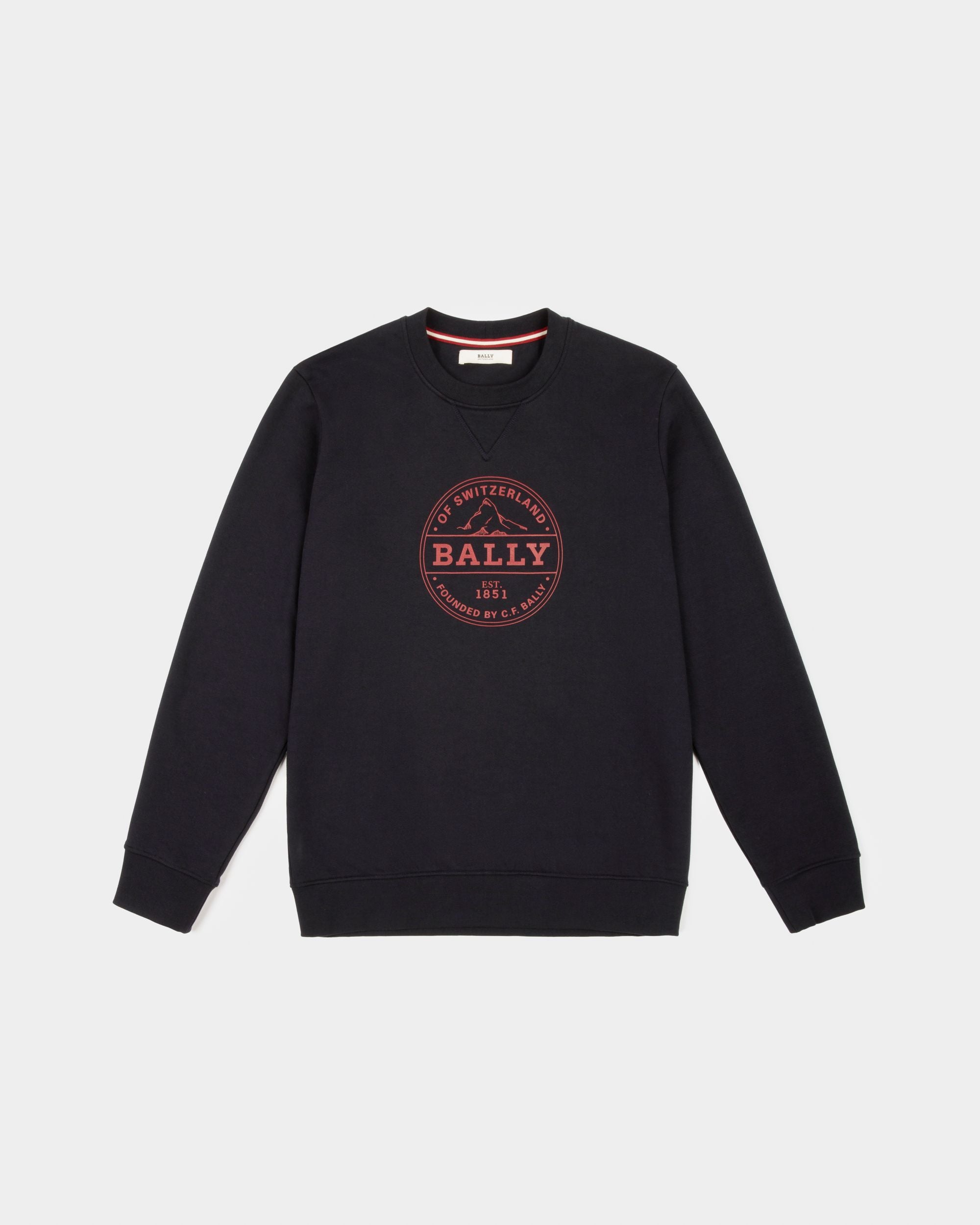 Felpa Con Logo In Cotone Navy - Uomo - Bally - 01