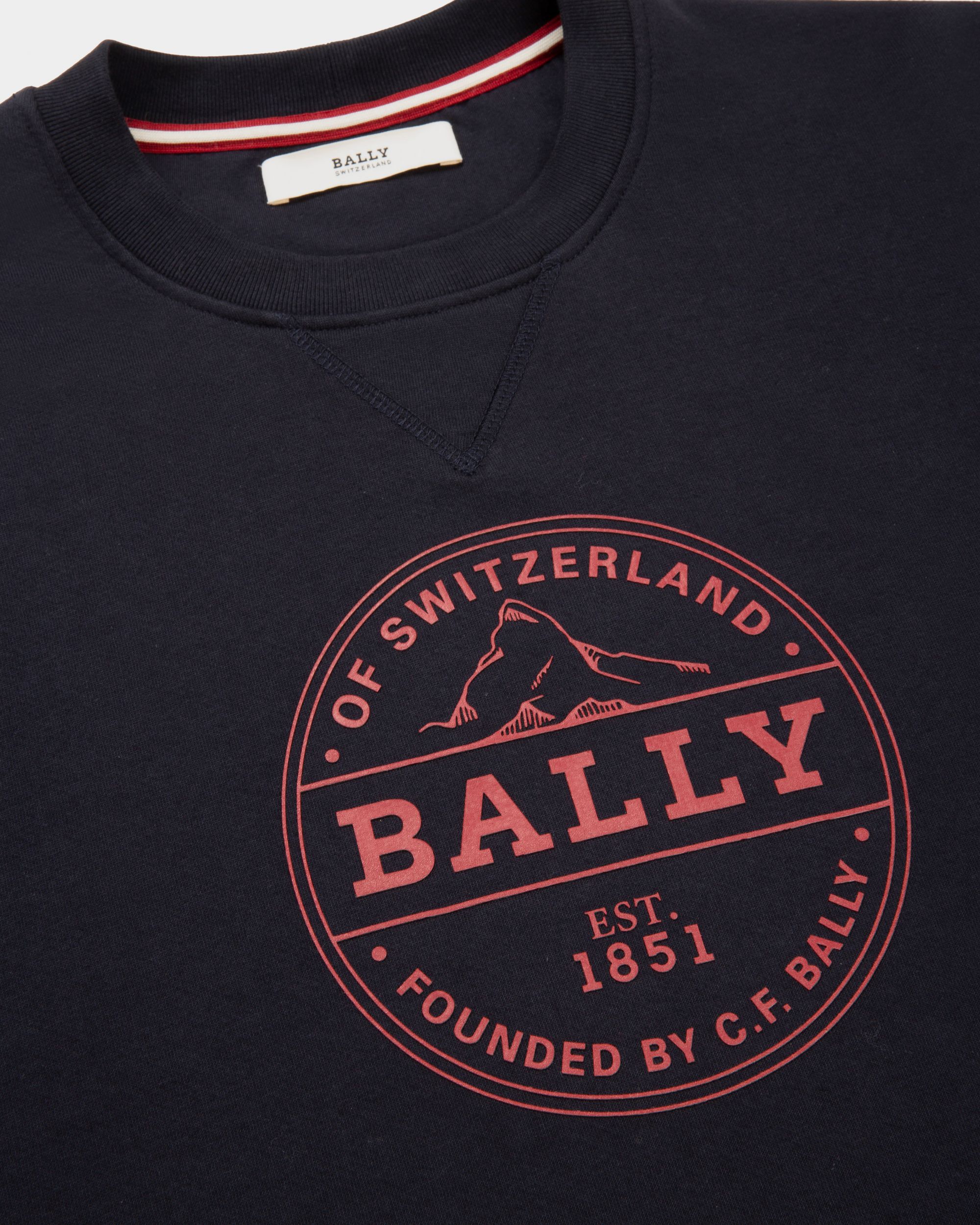 Felpa Con Logo In Cotone Navy - Uomo - Bally - 03