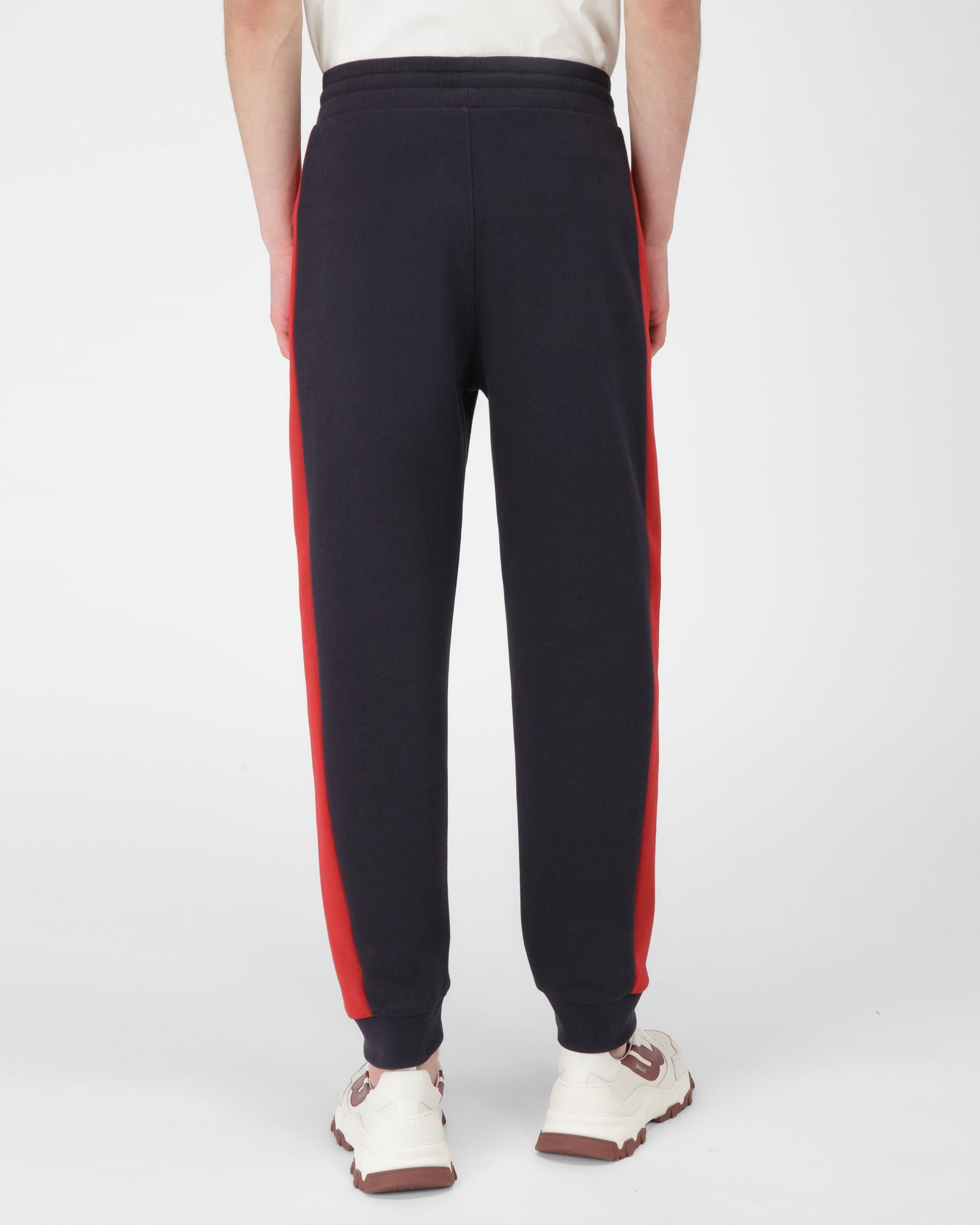 Pantaloni Tuta In Cotone Tecnico Colore Blu Scuro E Rosso Bally - Uomo - Bally - 05